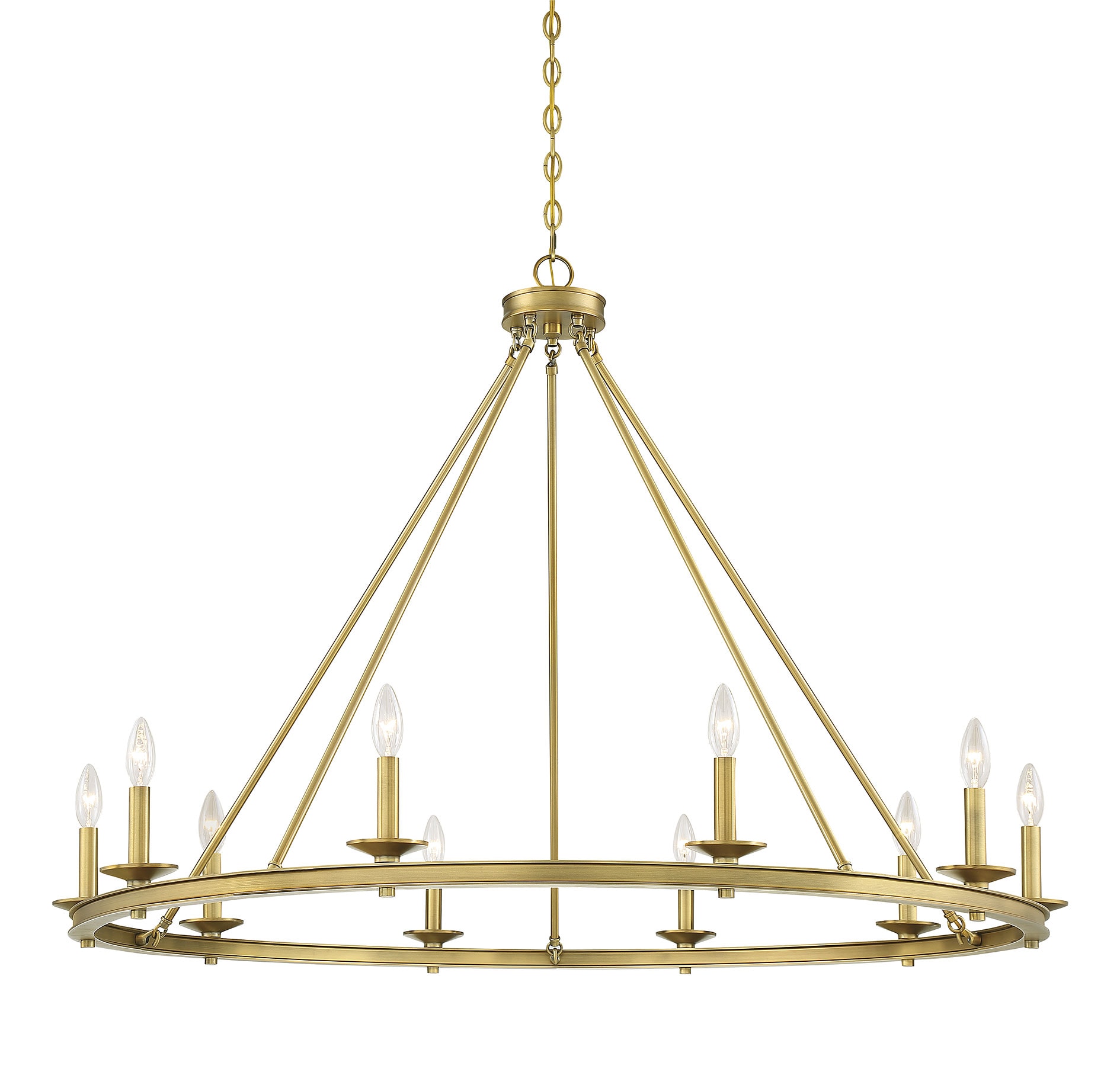 Middleton Warm Brass 10-Light Modern Farmhouse Chandelier