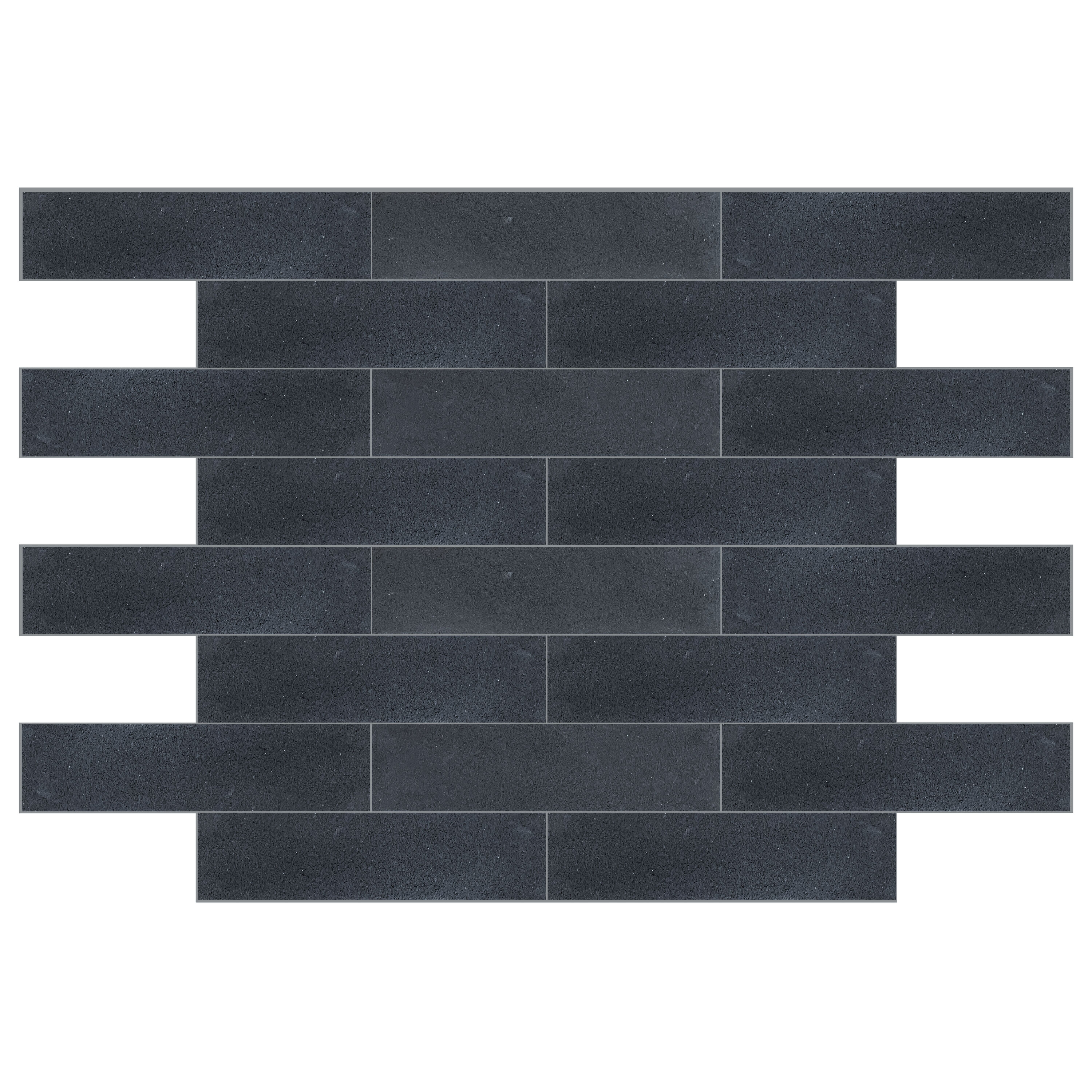 Basalt Charcoal 3-in x 12-in Honed Natural Stone Basalt Stone Look Floor and Wall Tile (0.24-sq. ft/ Piece) | - GBI Tile & Stone Inc. 5269585
