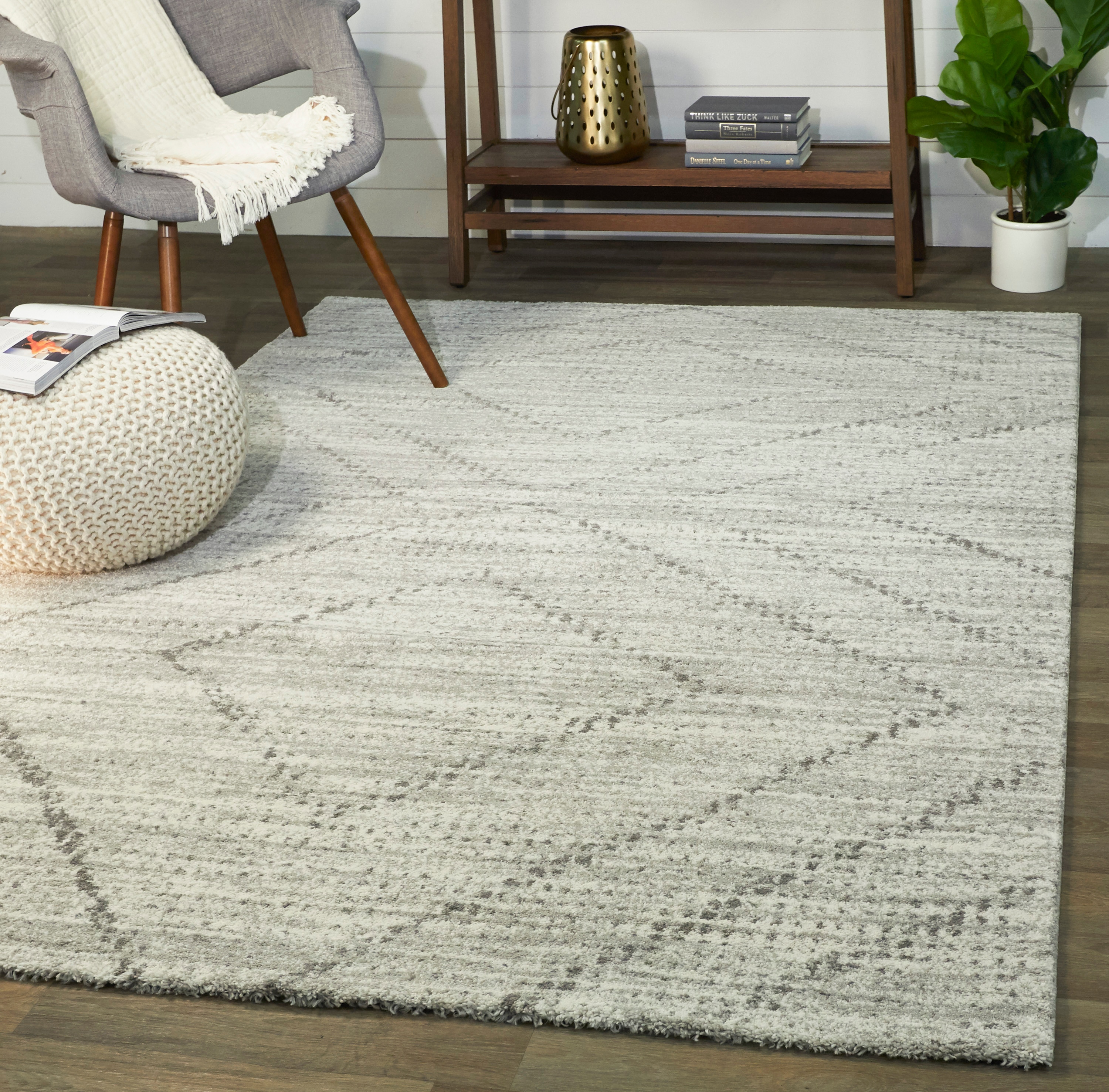 Balta 3090764 Sienna 8 x 10 (ft) Loomed Polypropylene Grey Rectangular Indoor Geometric Area rug