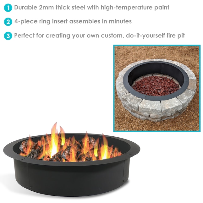 Sunnydaze Decor 30 Sq In Fire Rings, Round Fire Pit Ring Insert