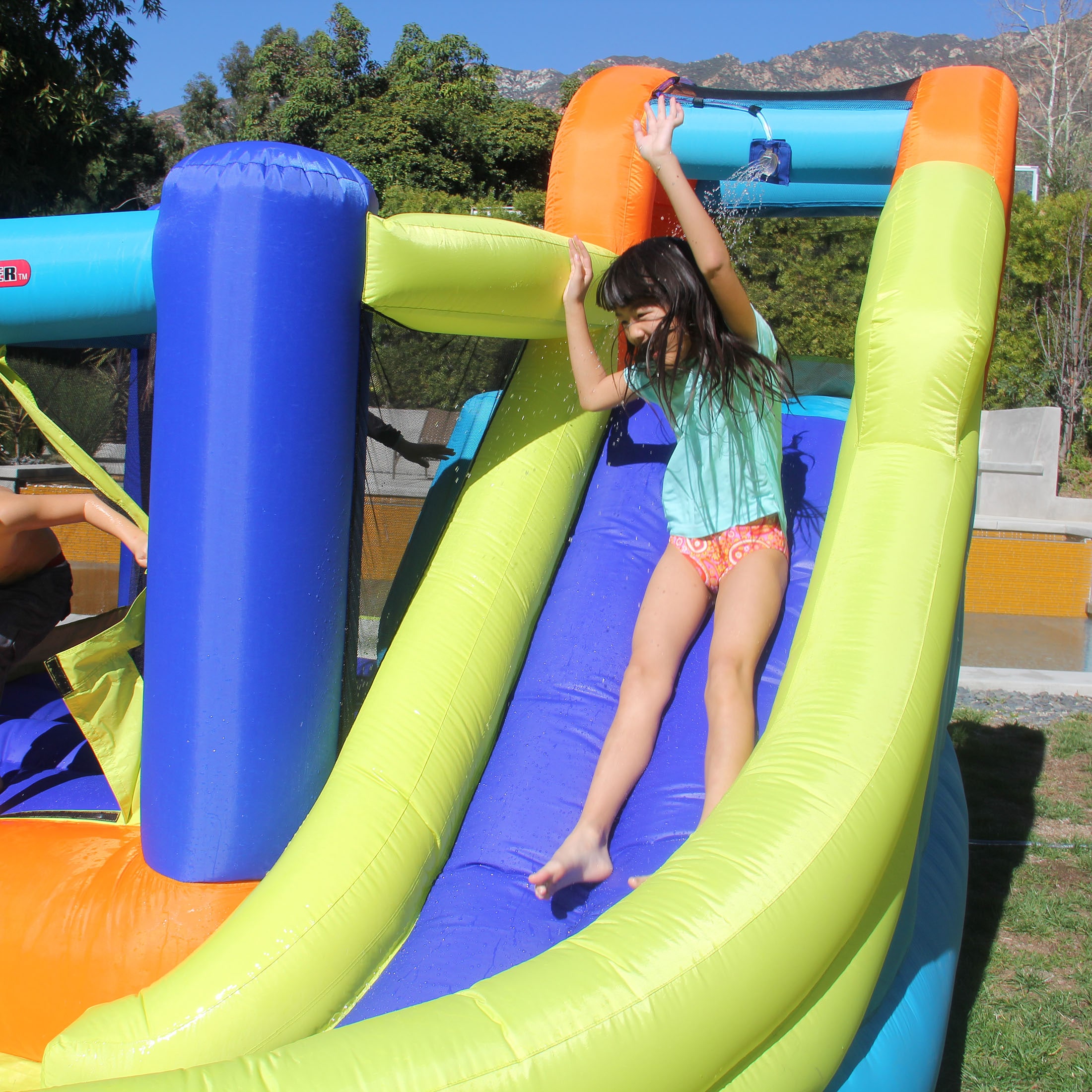 Sportspower My First 108-in Polyester Bounce House Water Slide In The ...