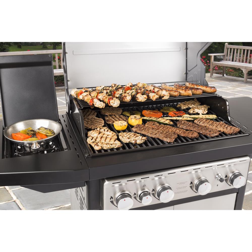 Dyna-Glo Black and Stainless Steel 4-Burner Liquid Propane Gas Grill with  Side Burner at