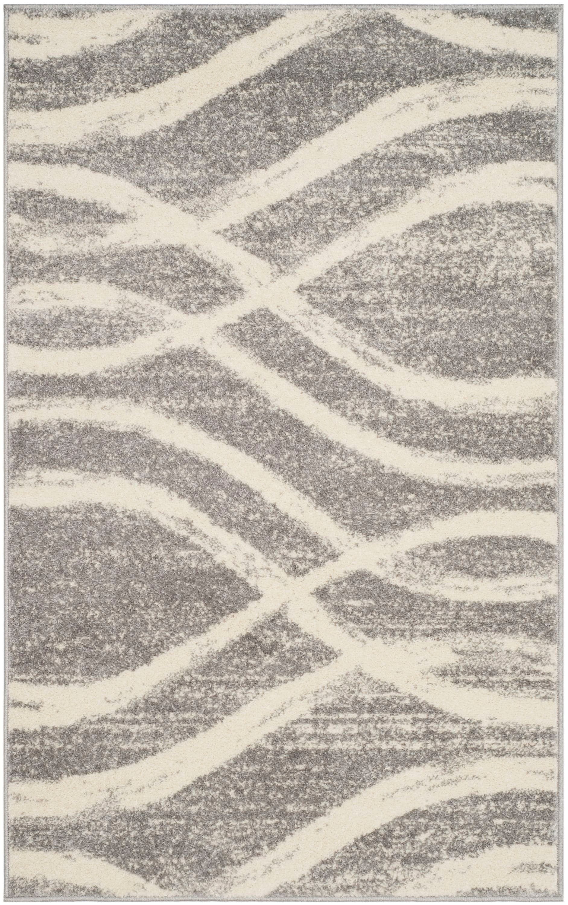 Safavieh ADR125B-3 Adirondack Rosten 3 x 5 (ft) Loomed Polypropylene Gray/Cream Rectangular Indoor Abstract Lodge Throw rug