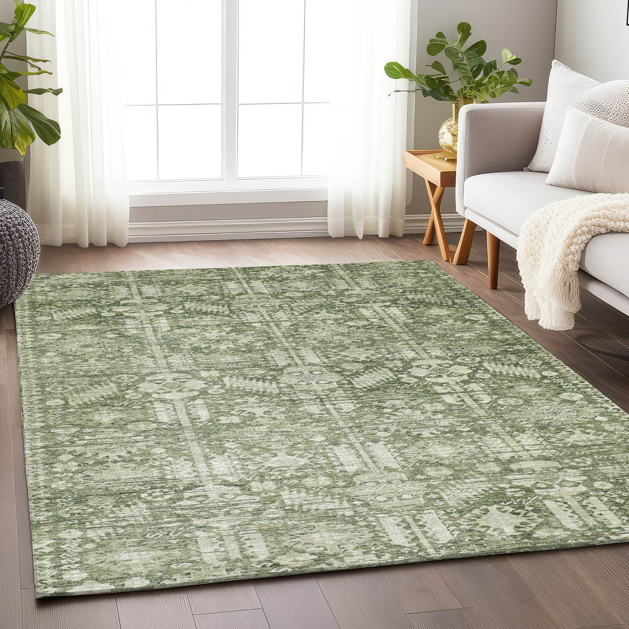 Addison Rugs ACN1771AL5X8 Chantille ACN1771AL 5 x 7 (ft) Loomed Aloe Rectangular Indoor/Outdoor Machine washable Pet Friendly Area rug