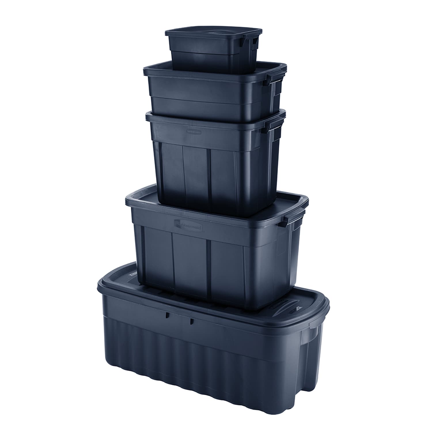 Rubbermaid® Roughneck Storage Box, 50 gal, 21.2 x 43 x 17.88, Dark  Indigo Metallic