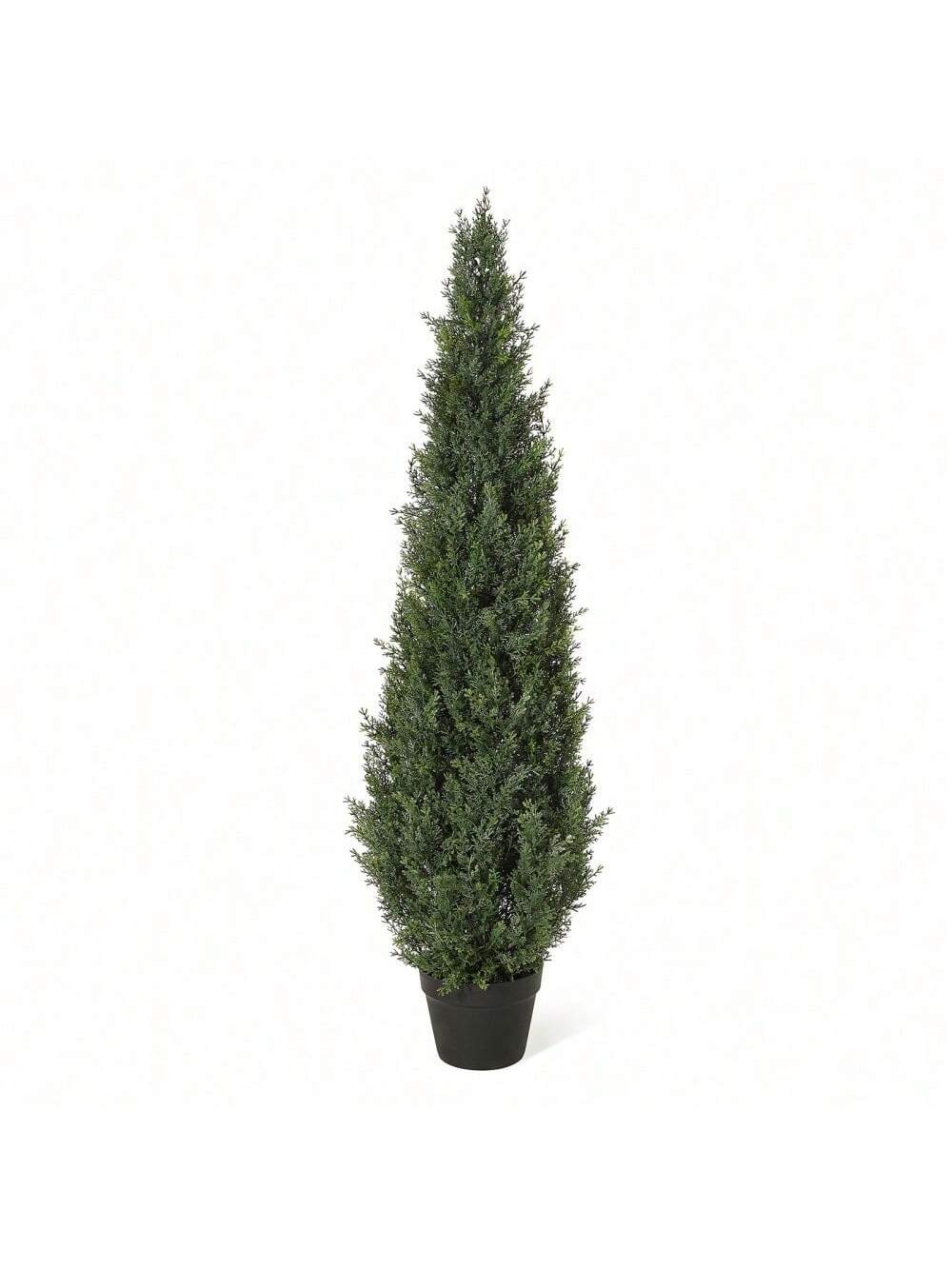 Qeetex PHO-34J5QRCG-HF3 4ft 1pcs Artificial Cedar Tree. Home Decor Fake Cypress Potted Imitation Evergreen Plants for Indoor and Outdoor Front Porch Garden