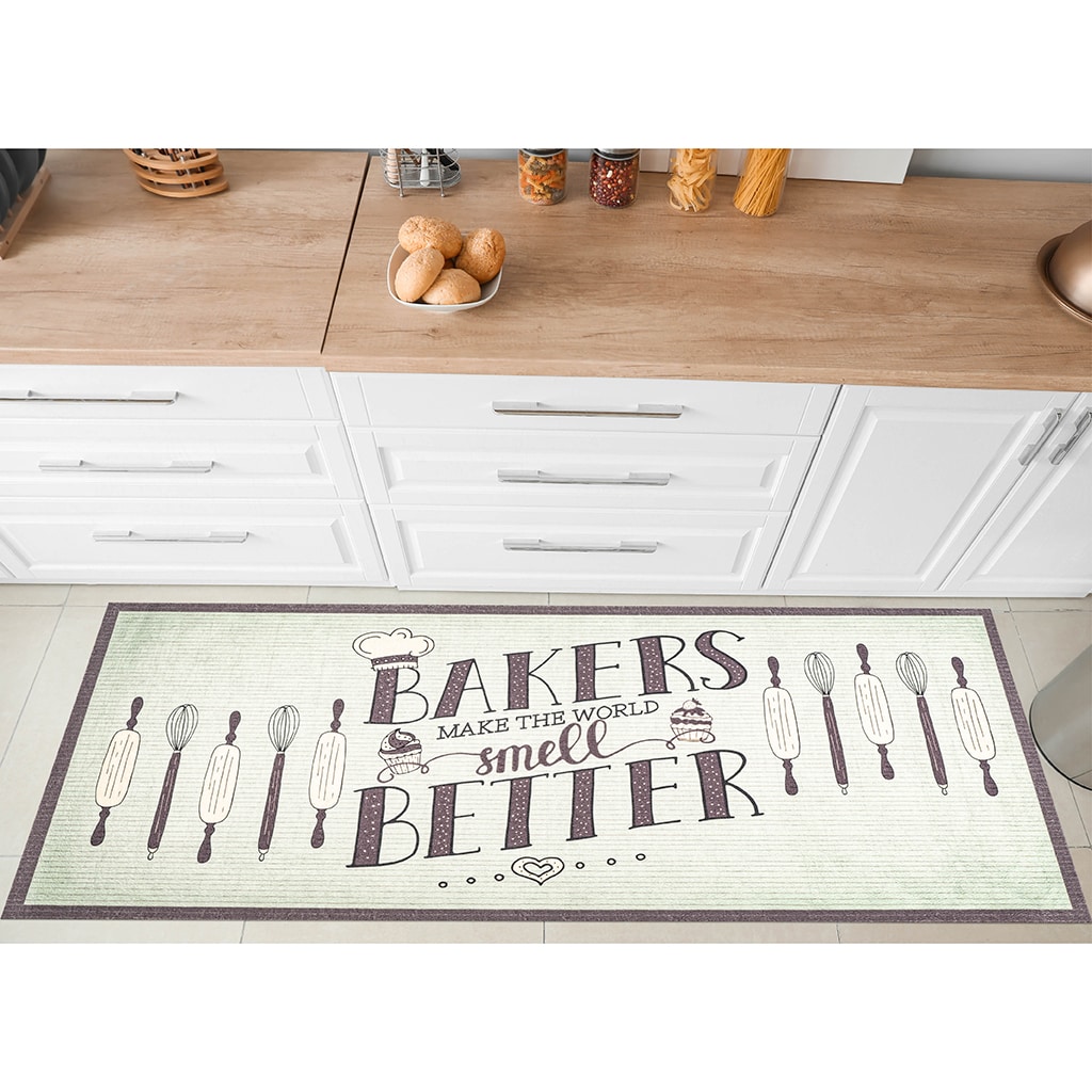 Benissimo MM-K-24X56-03 2 x 5 (ft) Hooked Polyester/Polypropylene Multiple colors/finishes Rectangular Indoor Solid Mid-Century Modern Machine washable Area rug