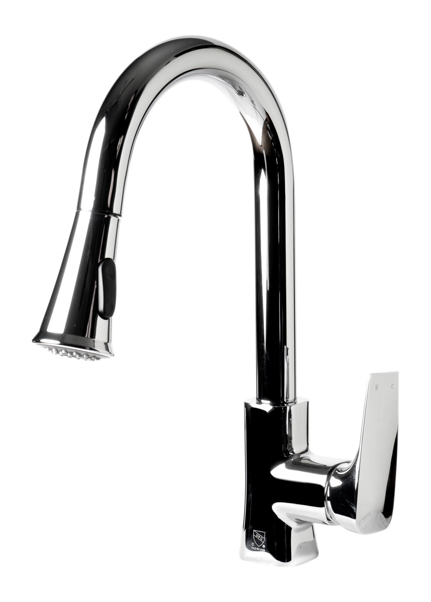 ALFI ABKF3889-PC Polished Chrome Single Handle Deck-mount Pull-down Kitchen Faucet with Sprayer ( Side Sprayer Included )