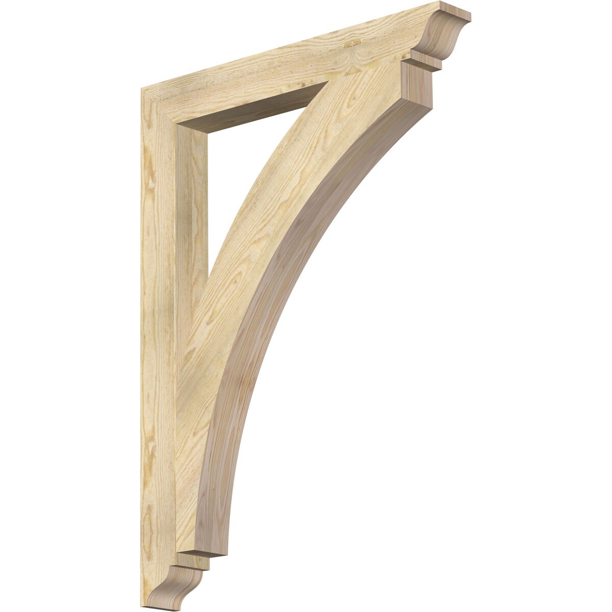 Ekena Millwork BKT04X32X44THR01RDF Thorton traditional rough sawn 4-in x 32-in x 44-in Douglas fir Brown Wood Standard bracket