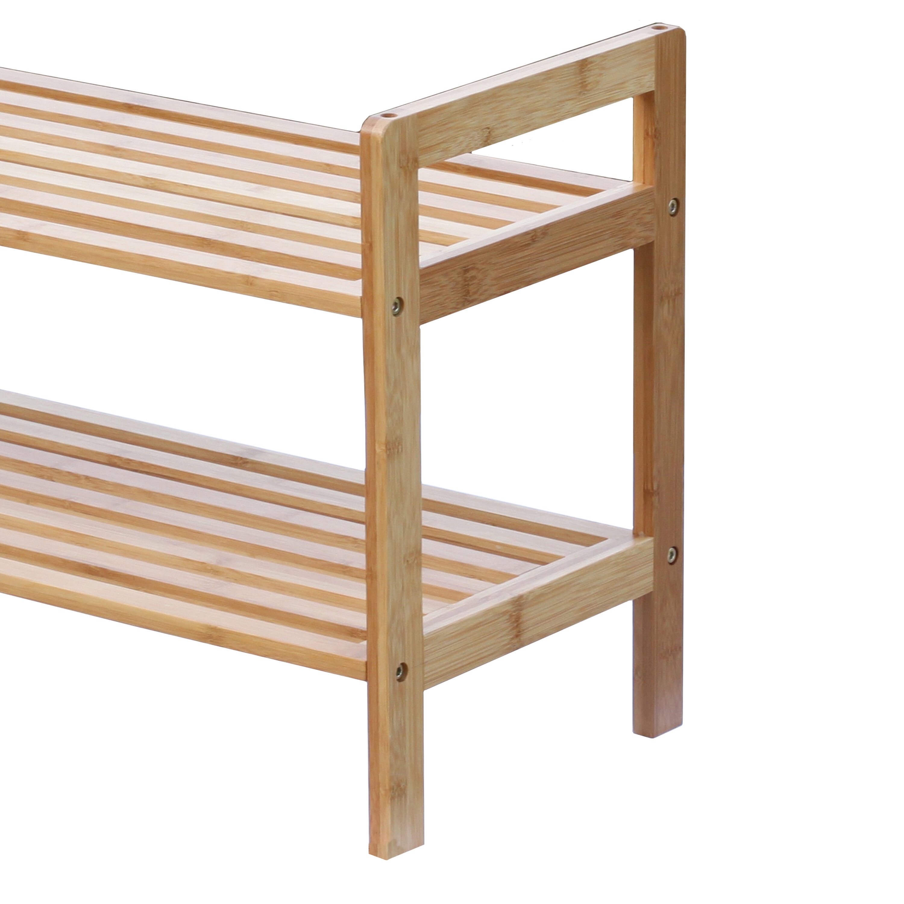 2-Tier Stackable Shoe Rack Bamboo, 28 x 11 x 11-5/8 H | The Container Store