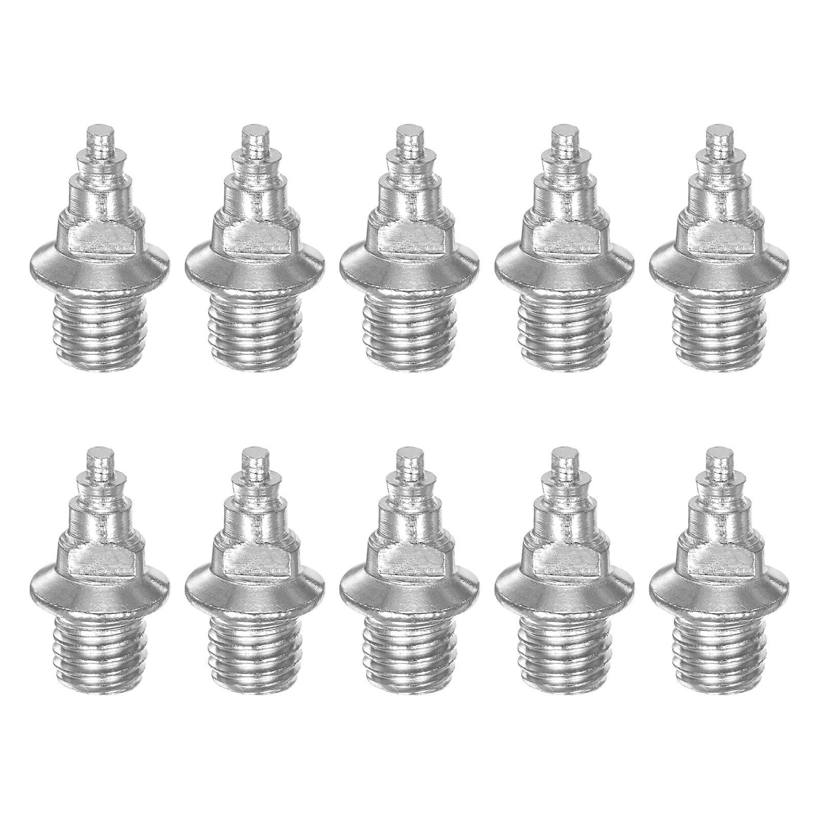 Unique Bargains 10pcs Track Spikes 6.7mm Tower Nails Hard Steel Replacement Spikes for Middle Long-Distance Running Track Shoes Silver Tone #S26041701UX2577