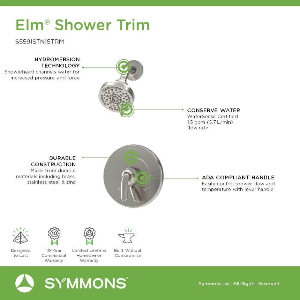 Symmons S5591STN15TRM Tub-Shower-Faucets - View #3