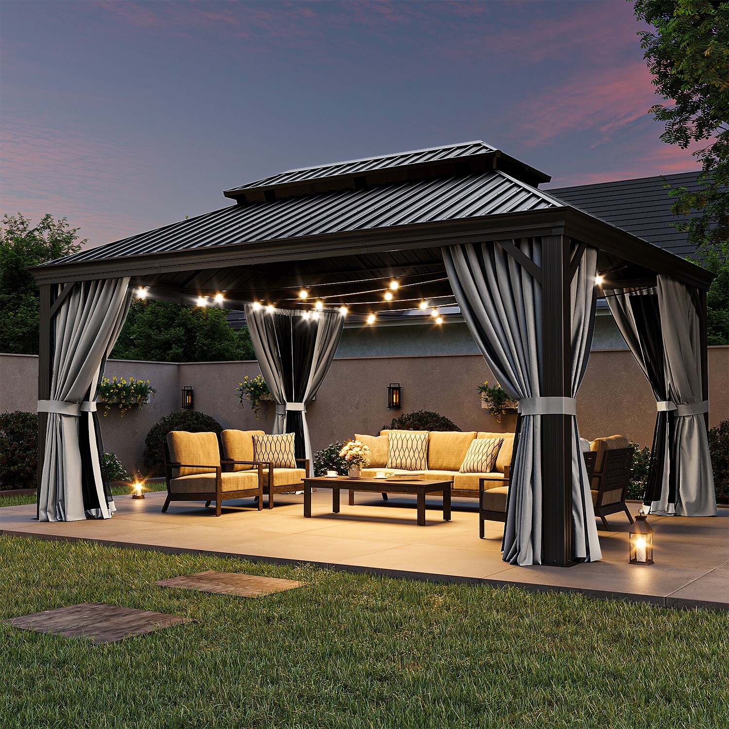 AOXUN AX-00602G Wood-Resin-Gazebos - View #2