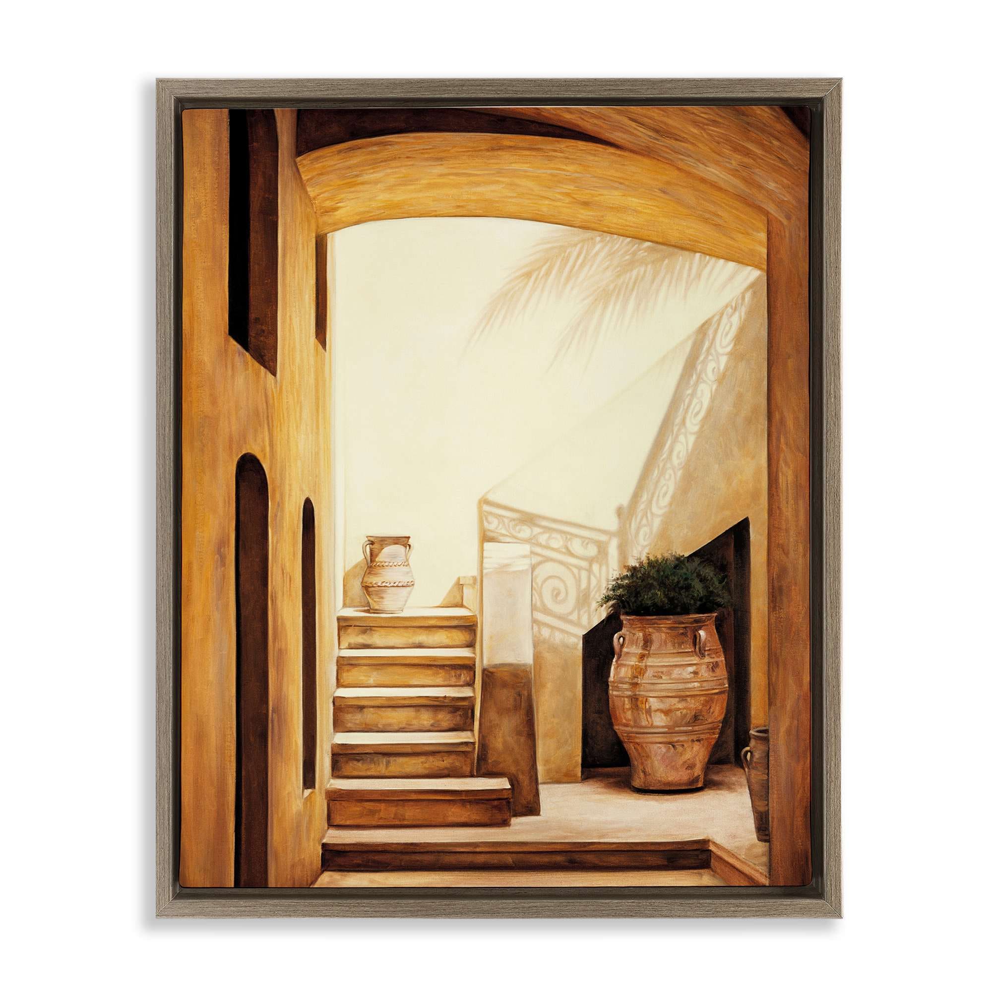 Stupell Industries BS-554-FFE-16X20 Timeless Architecture Interior Brown Framed Floater Canvas Wall Art By Eduardo 17 x 21
