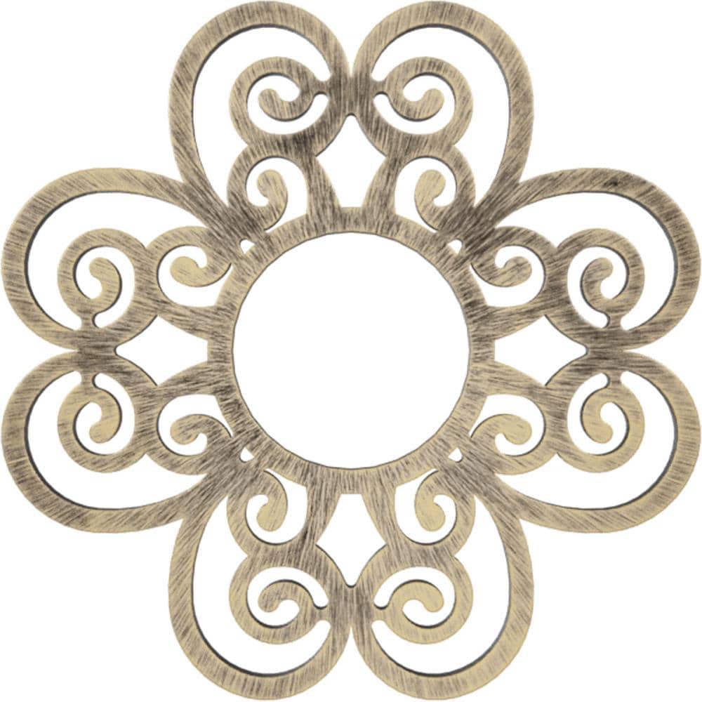 Ekena Millwork CMPP26COAPG Cohen 26-in W x 26-in L Contemporary Painted Antiqued Pale Gold PVC Whole Ceiling Medallion