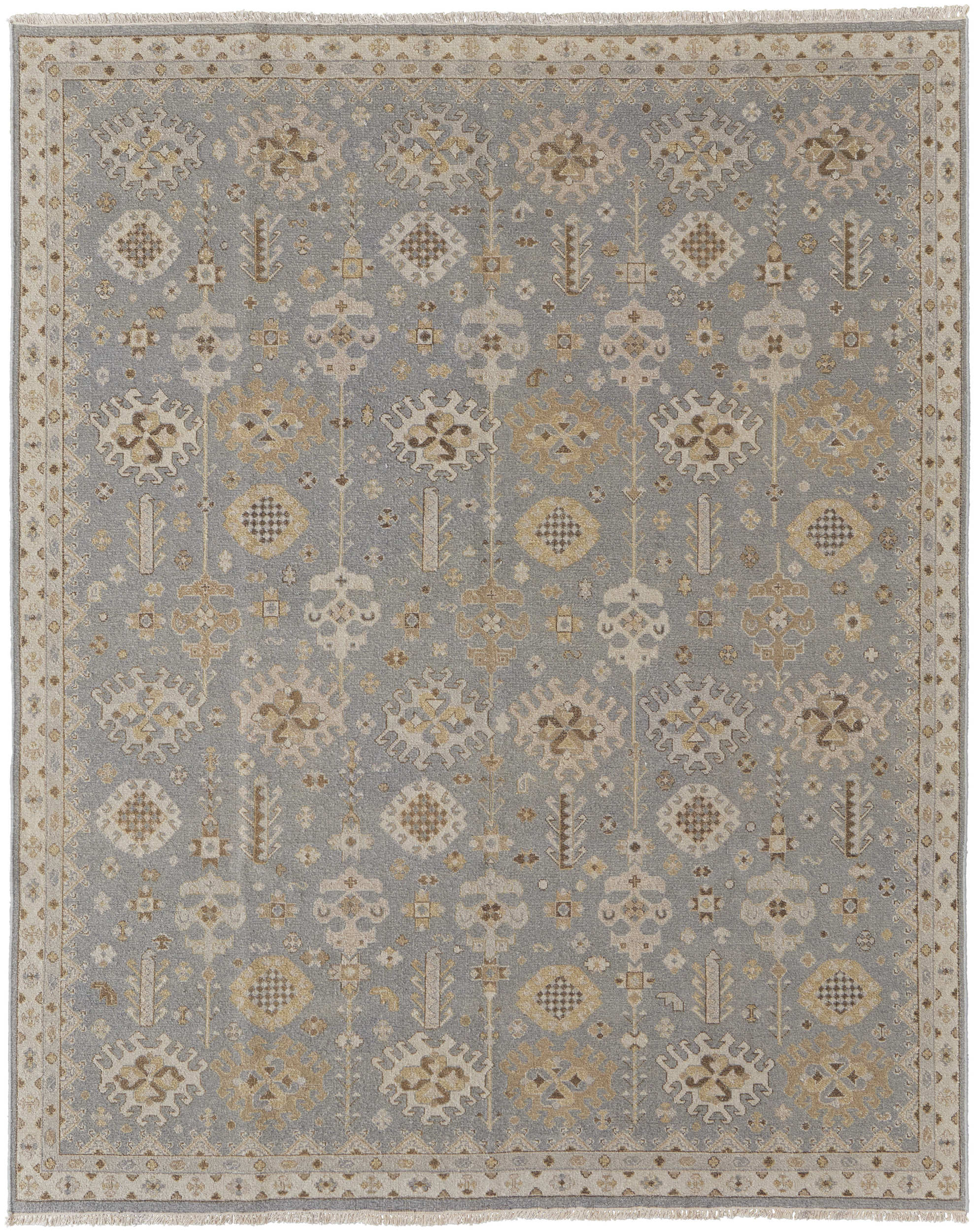Room Envy CORR0610AQUBGEI68 2 x 8 (ft) Knotted Wool Blue/Gray/Ivory Rectangular Indoor Runner rug