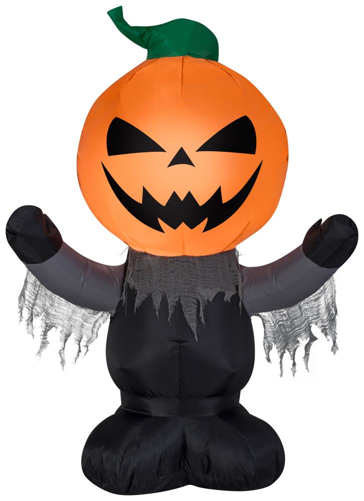 Gemmy 3.5-ft Pre-Lit Pumpkin Inflatable in the Outdoor Halloween ...