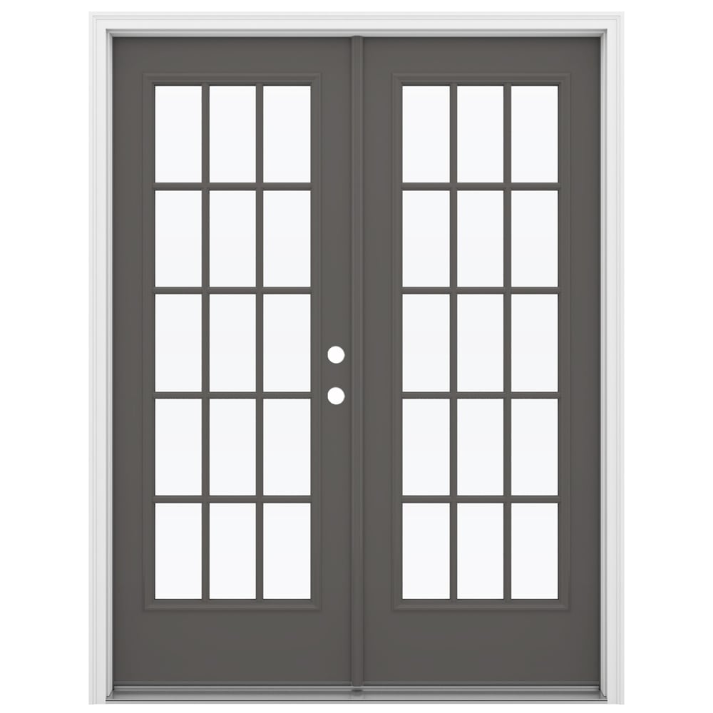 JELD-WEN 72-in x 80-in Low-e External Grilles Primed Steel French