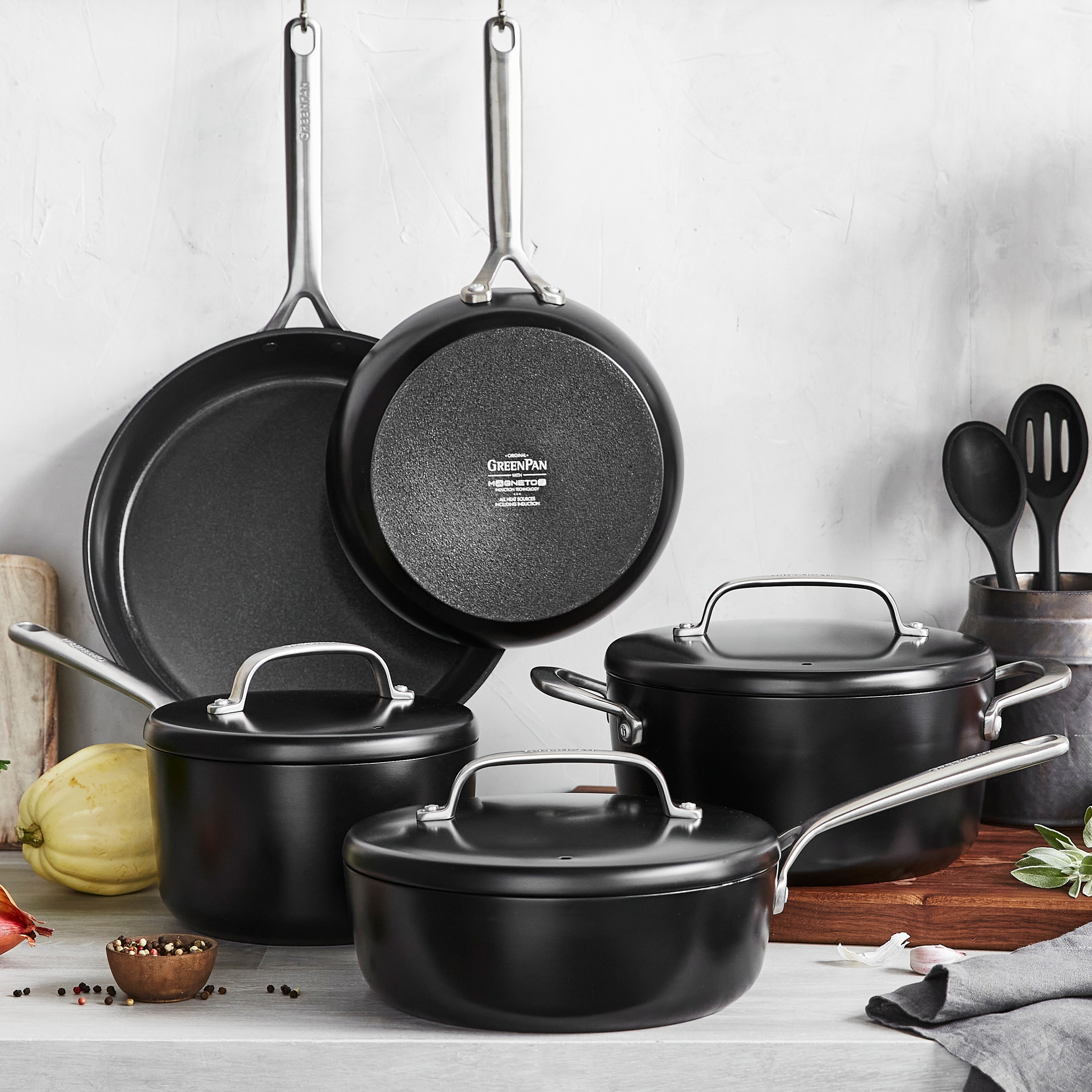 Greenpan 14-in Ceramic Cookware Set with Lid in the Cooking Pans & Skillets  department at