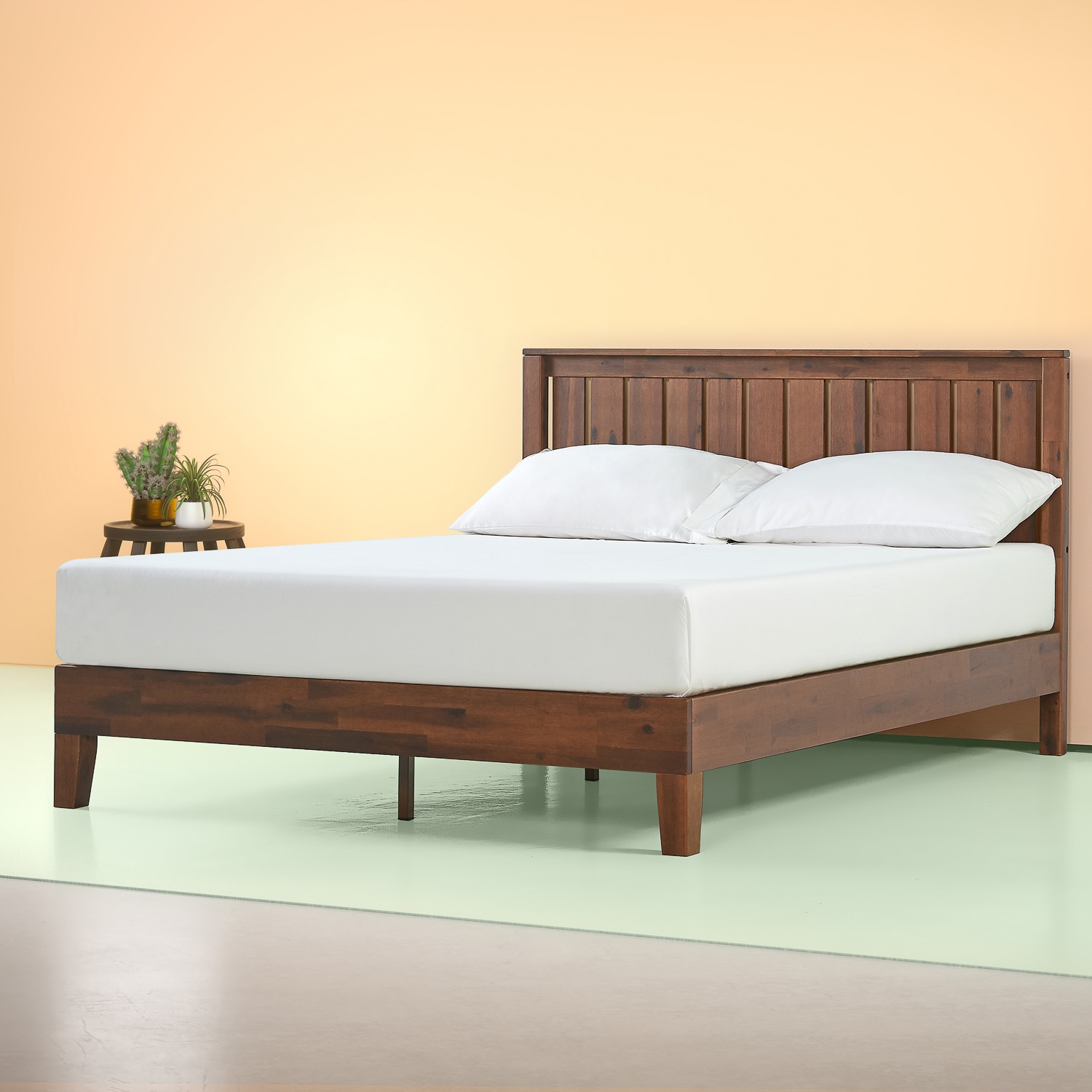 Zinus SPI-AROH-12K Antique Espresso King Wood Platform Bed