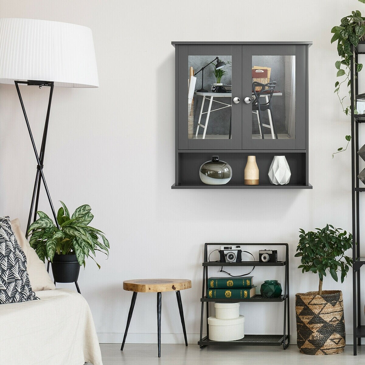 Forclover HYFC-BA396GR Bathroom-Wall-Cabinets - View #2