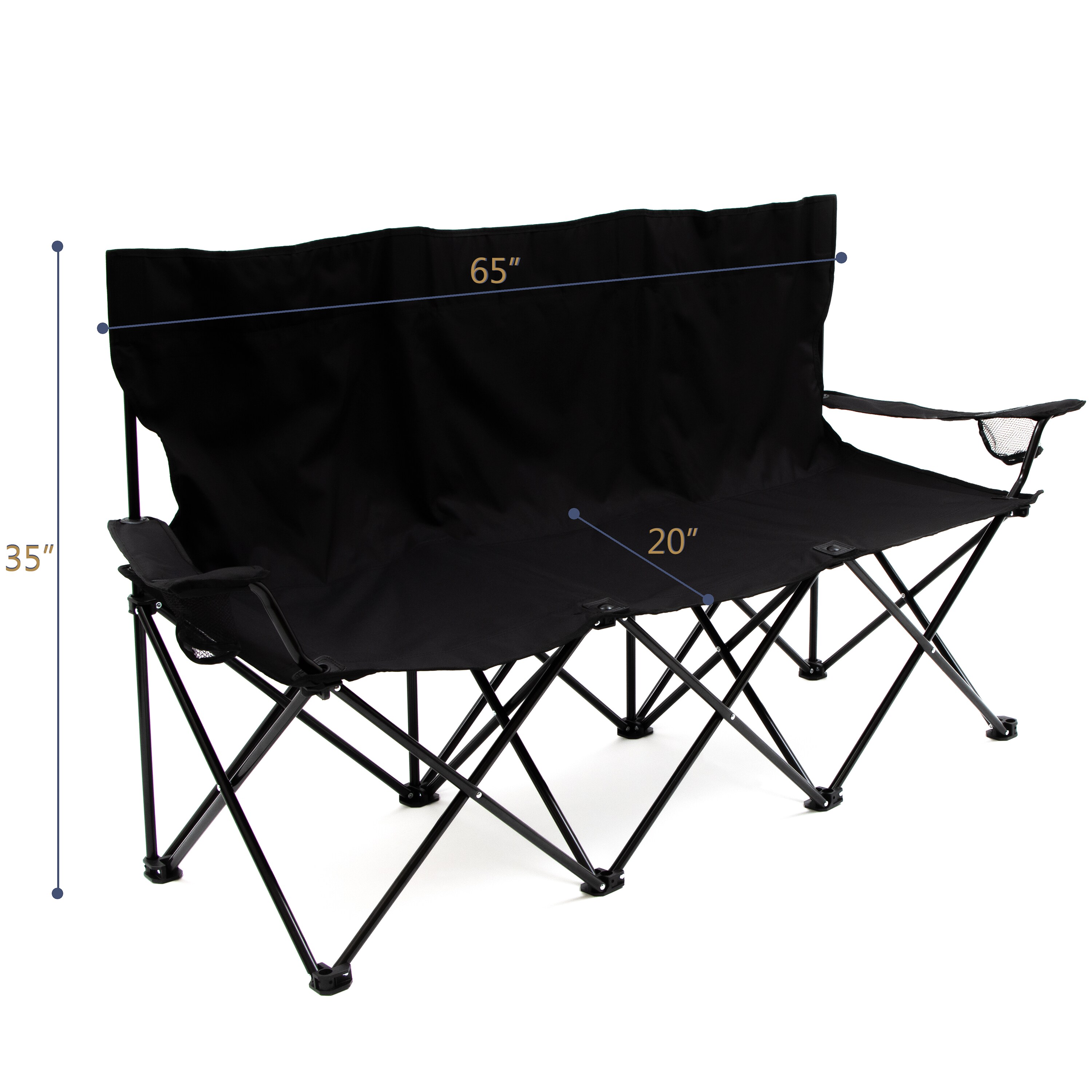 Trademark Innovations Polyester Black Folding Tailgate Chair (Carrying  Strap/Handle Included) in the Beach & Camping Chairs department at