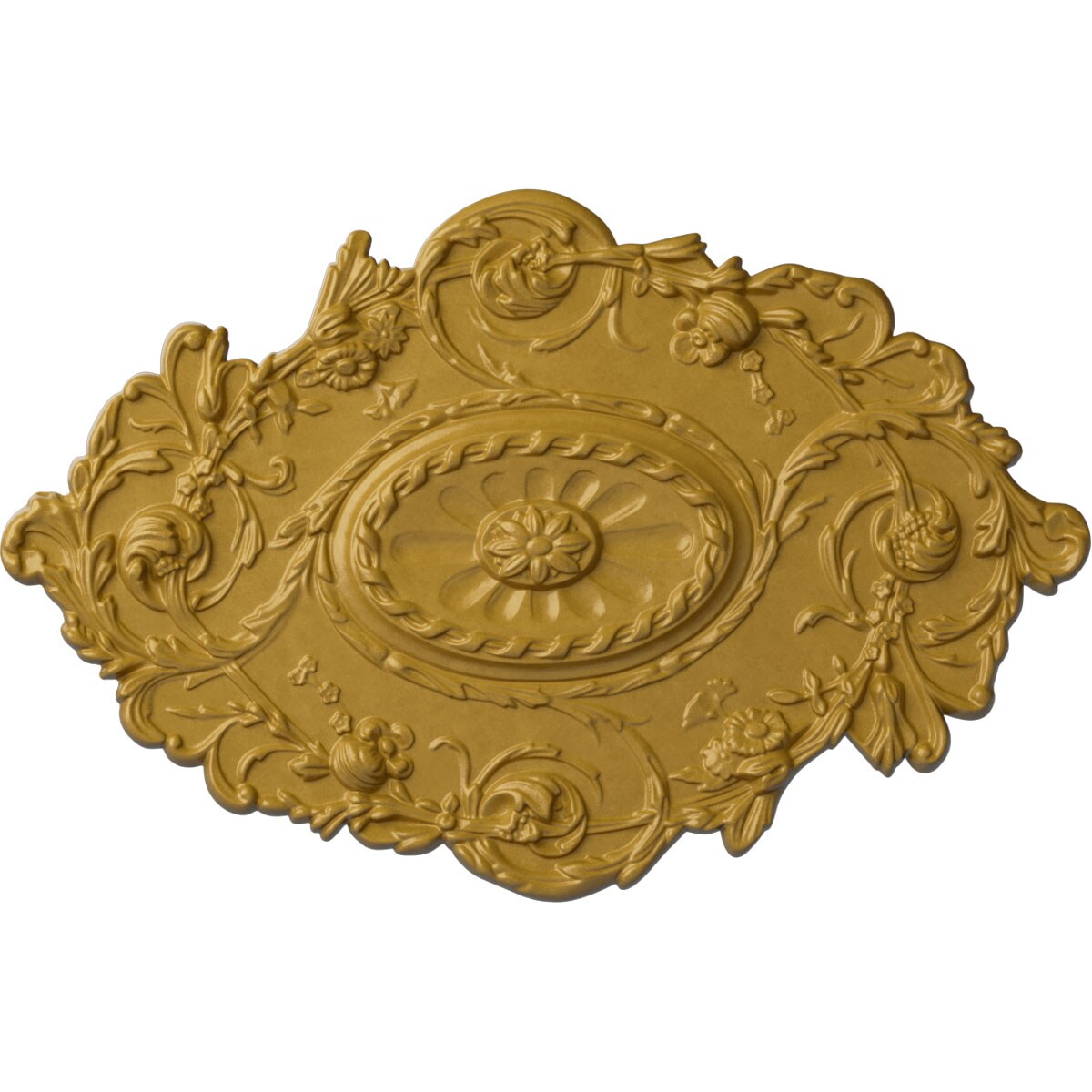 Ekena Millwork CM30SGIGS Strasbourg 20-in W x 30.5-in L Painted Iridescent Gold Polyurethane Whole Ceiling Medallion