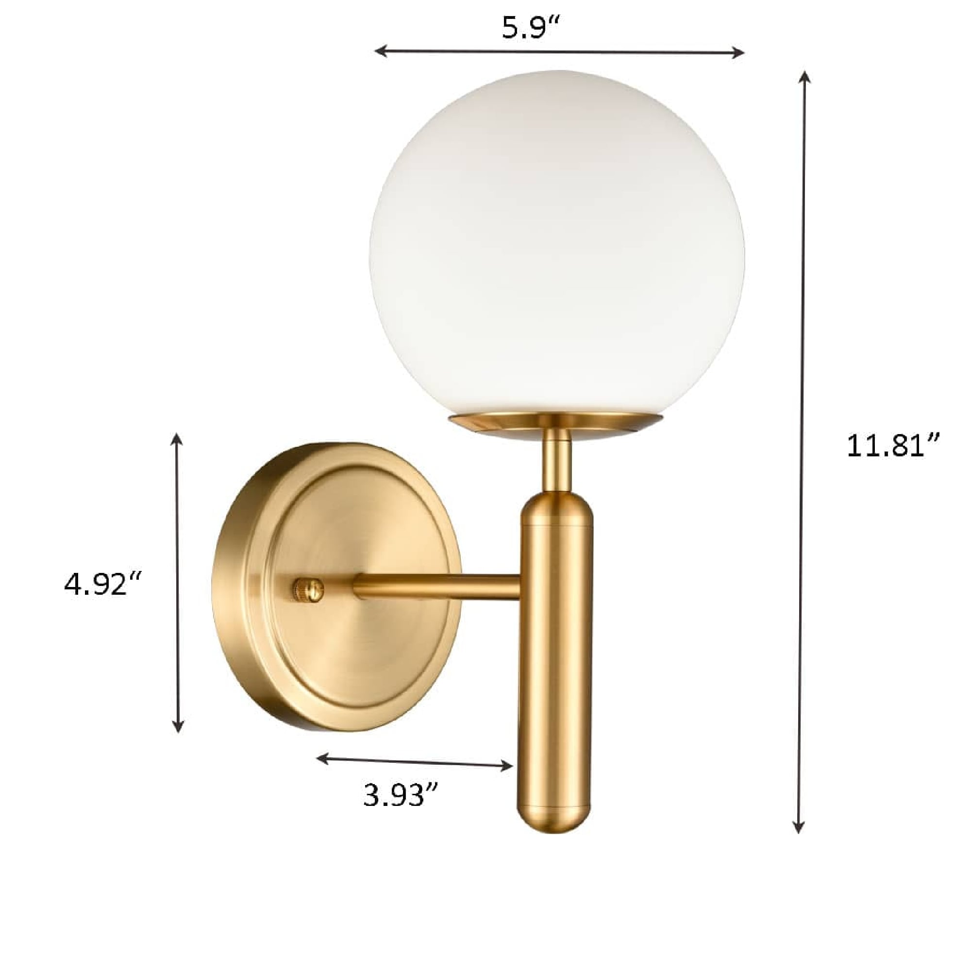 Claxy Opal 5.9-in W 1-Light Brushed Brass Modern/Contemporary LED Wall ...