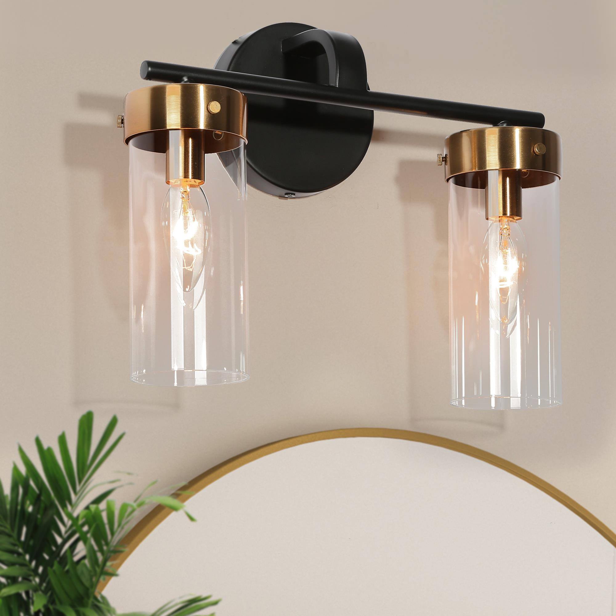 ZEVNI L3B2IZJMW67W2SX8 Conny 12.5-in 2 -Light Matte Black Traditional Vanity light