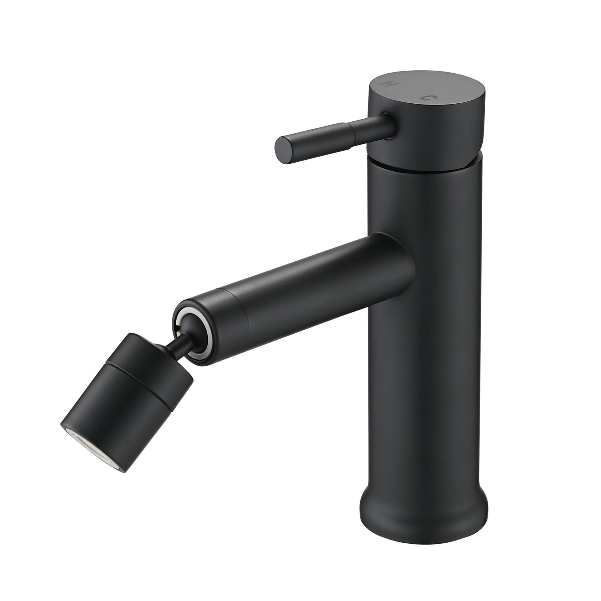 CASAINC RB0790-WE Bathroom Faucet for 2 Mode Faucet Matte Black Single hole 1-handle Mid-arc Residential Handle Bathroom Sink Faucet