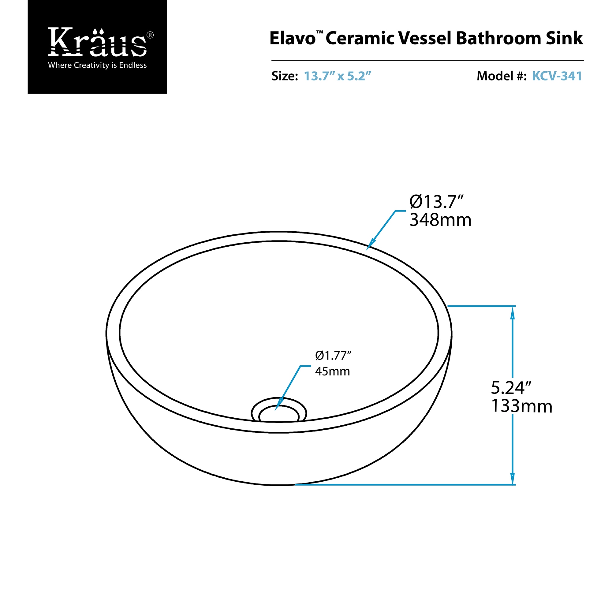 Kraus KCV-341-BN Bath-Sink - View #7