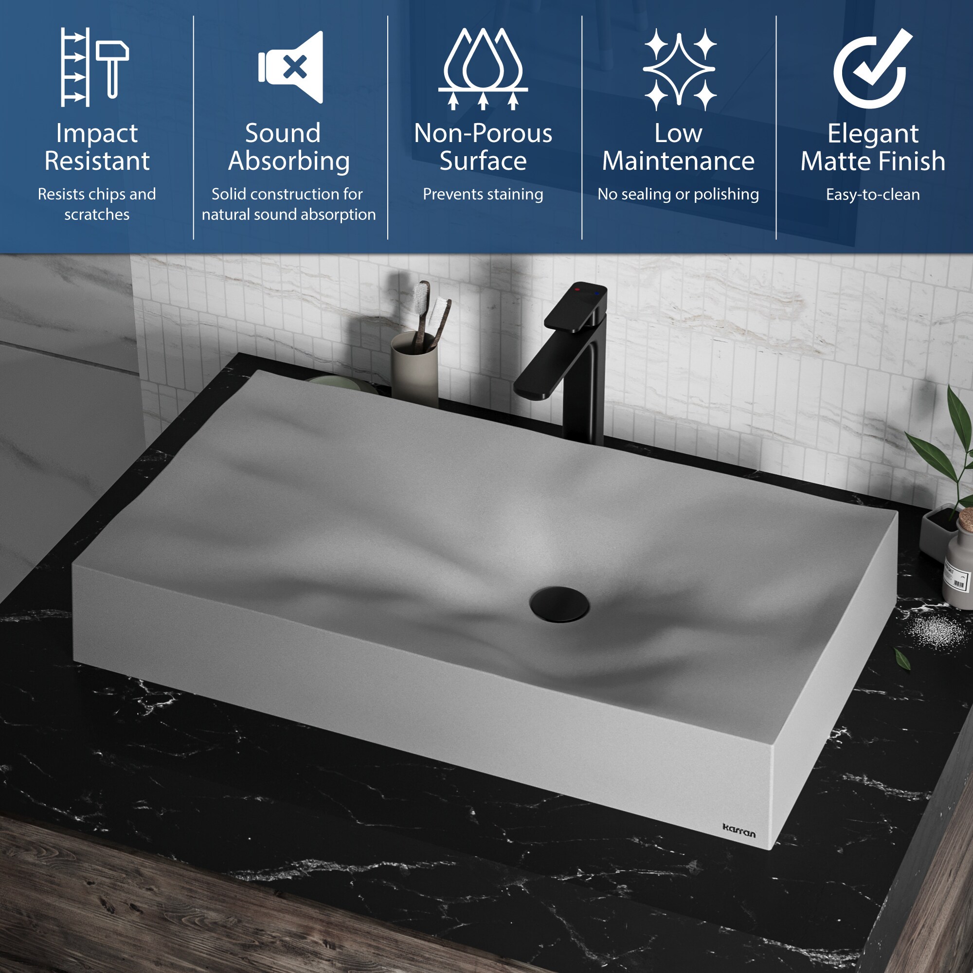 Karran SQS300GR Bath-Sink - View #4