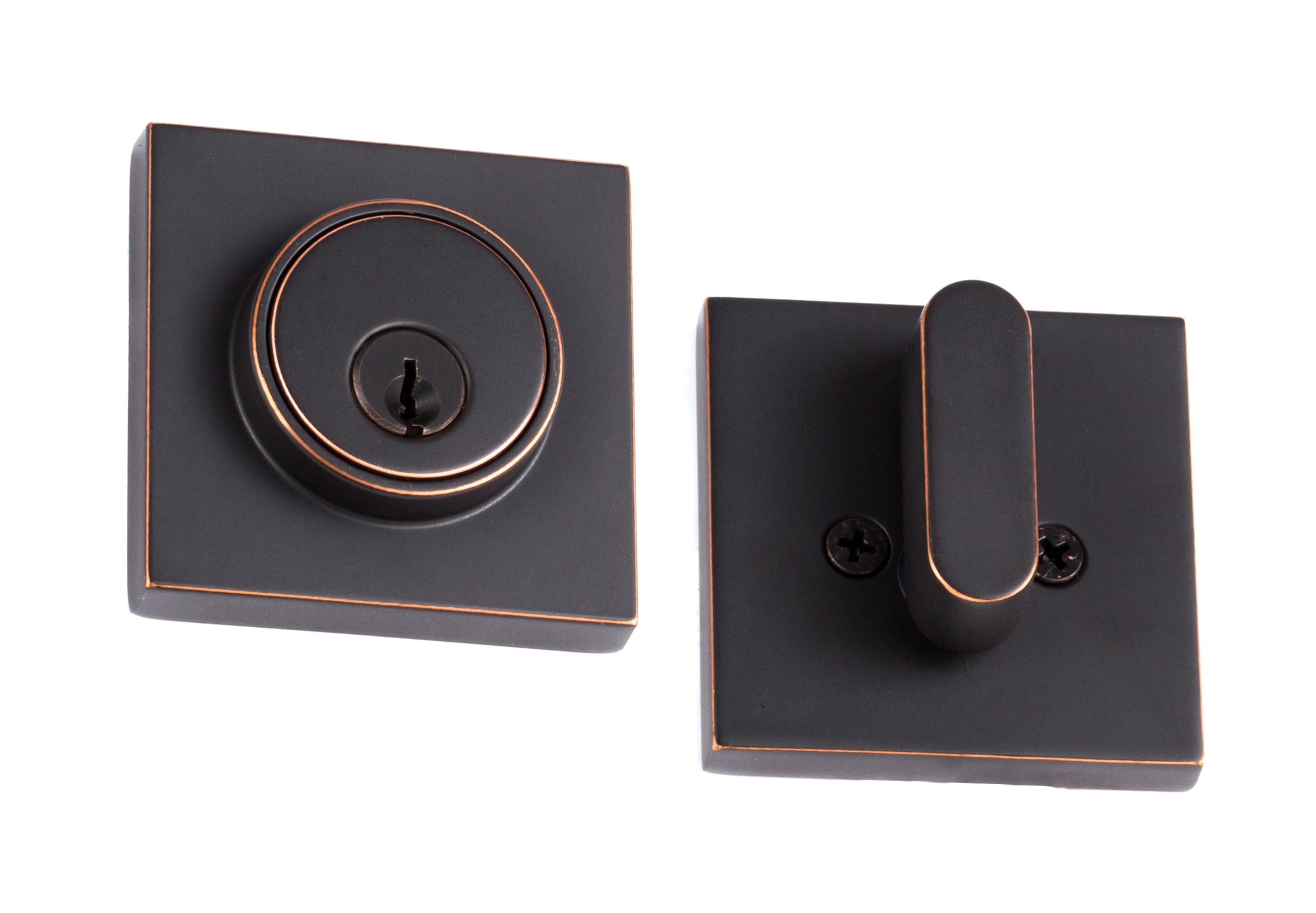 Sure-Loc Hardware DB201-SMD 11P Ridgecrest Modern Deadbolts Vintage Bronze Single Cylinder Deadbolt