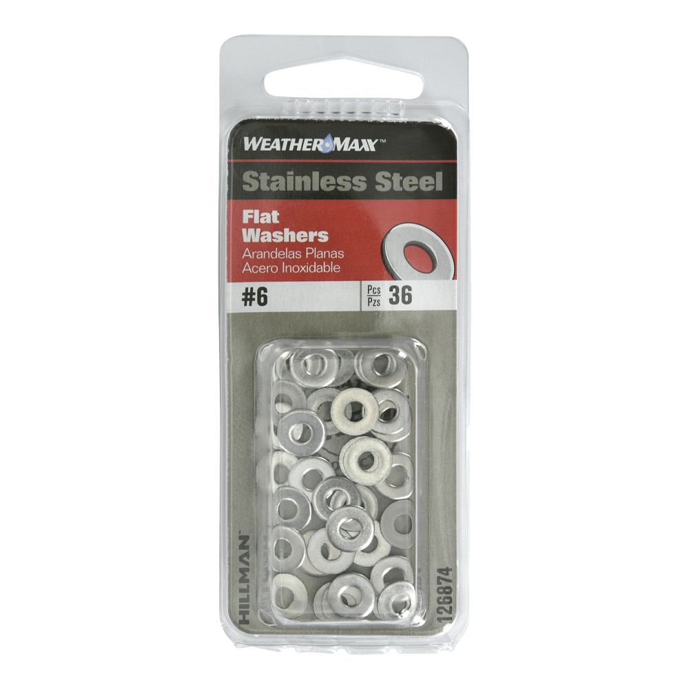 100 Hillman #6 Stainless Steel Flat Washer 830552 for sale online 