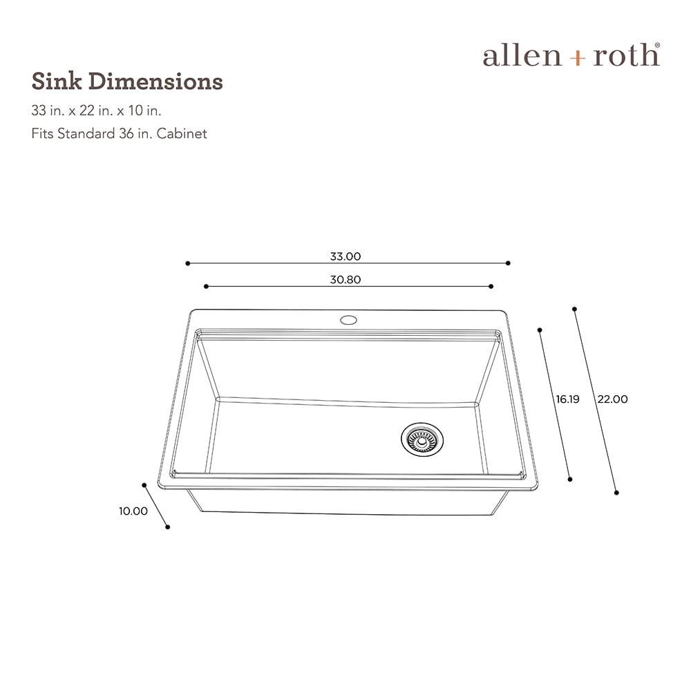 allen + roth Sanborn Sink Set Dual-mount 33-in x 22-in Alpina Granite  Single Bowl 5-Hole Workst… in 2023