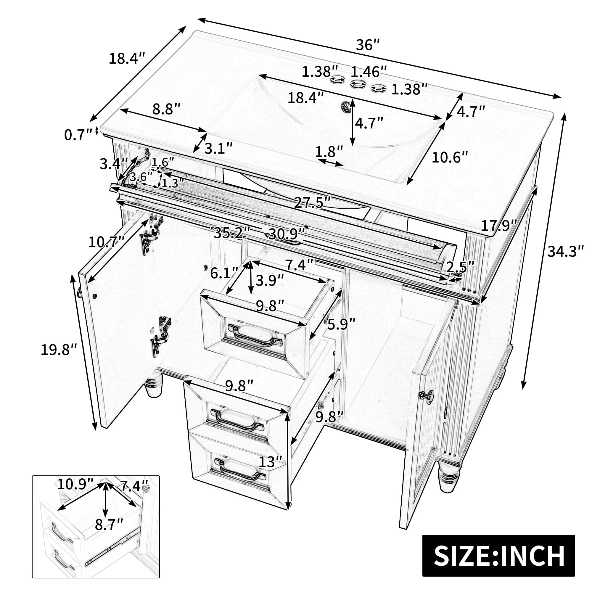 JCFL VANTP902-01 Bath-Vanity-Combo - View #11