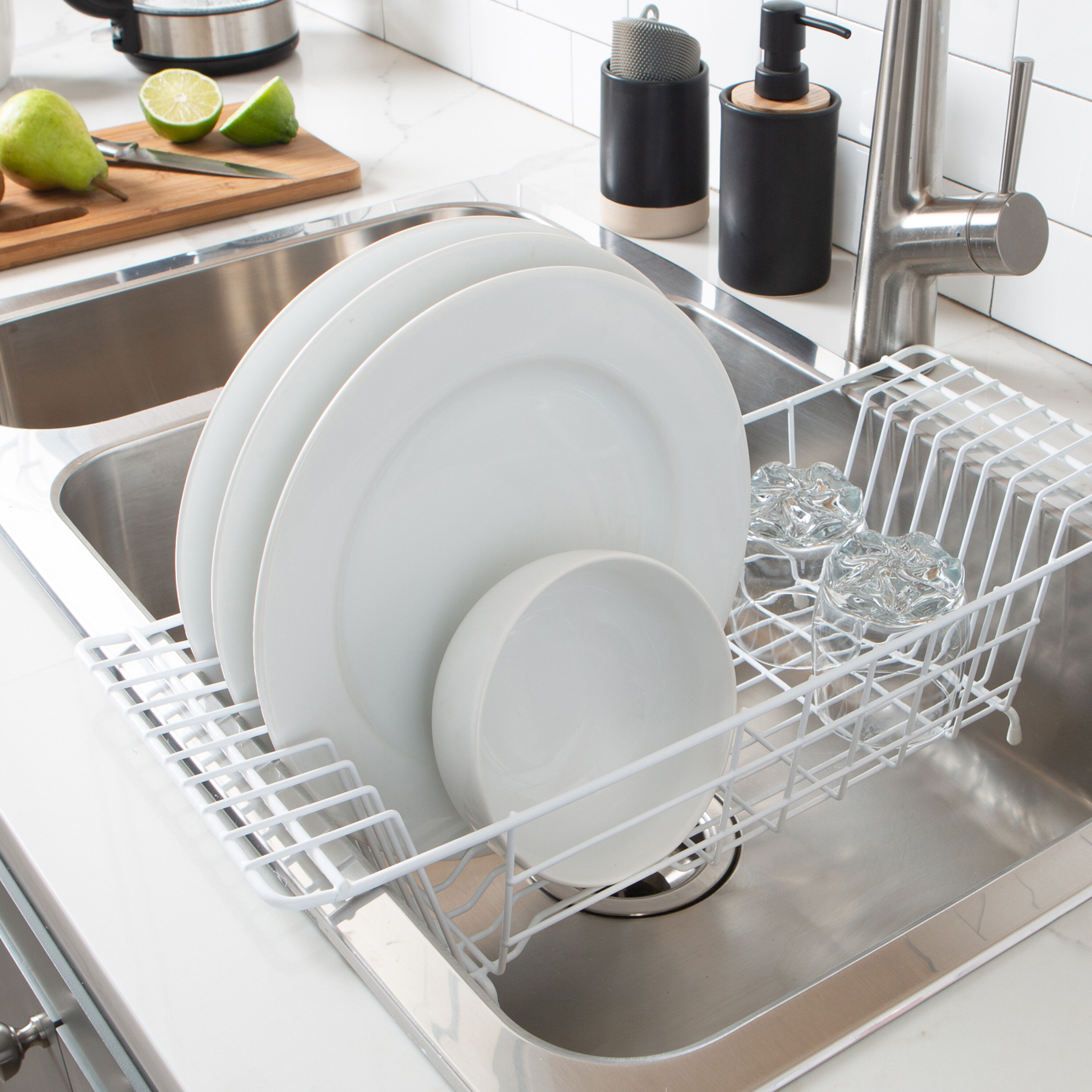 Kitchen Details 1.25-in W x 20-in L x 5-in H Metal Dish Rack in the Dish  Racks & Trays department at