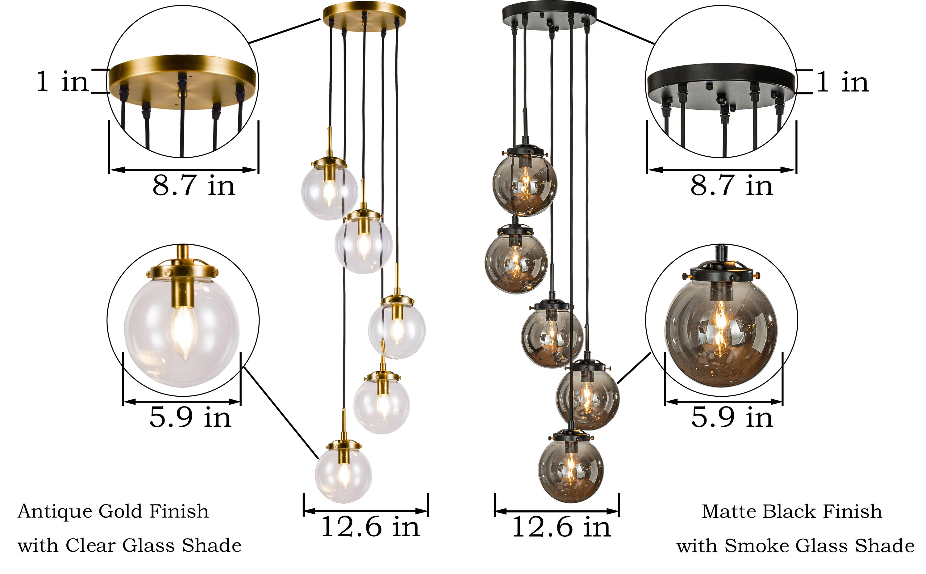 AloaDecor Lighting L7051D32BK01A b090015 - View #3