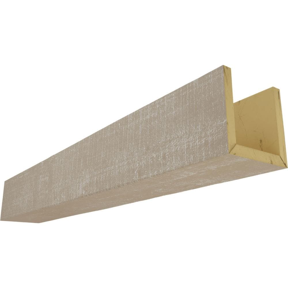 Ekena Millwork BMRC3C0120X120X288WH Rough Cedar 12-in x 12-in x 288-in White Washed Finished Polyurethane U-Shaped Decorative Beam