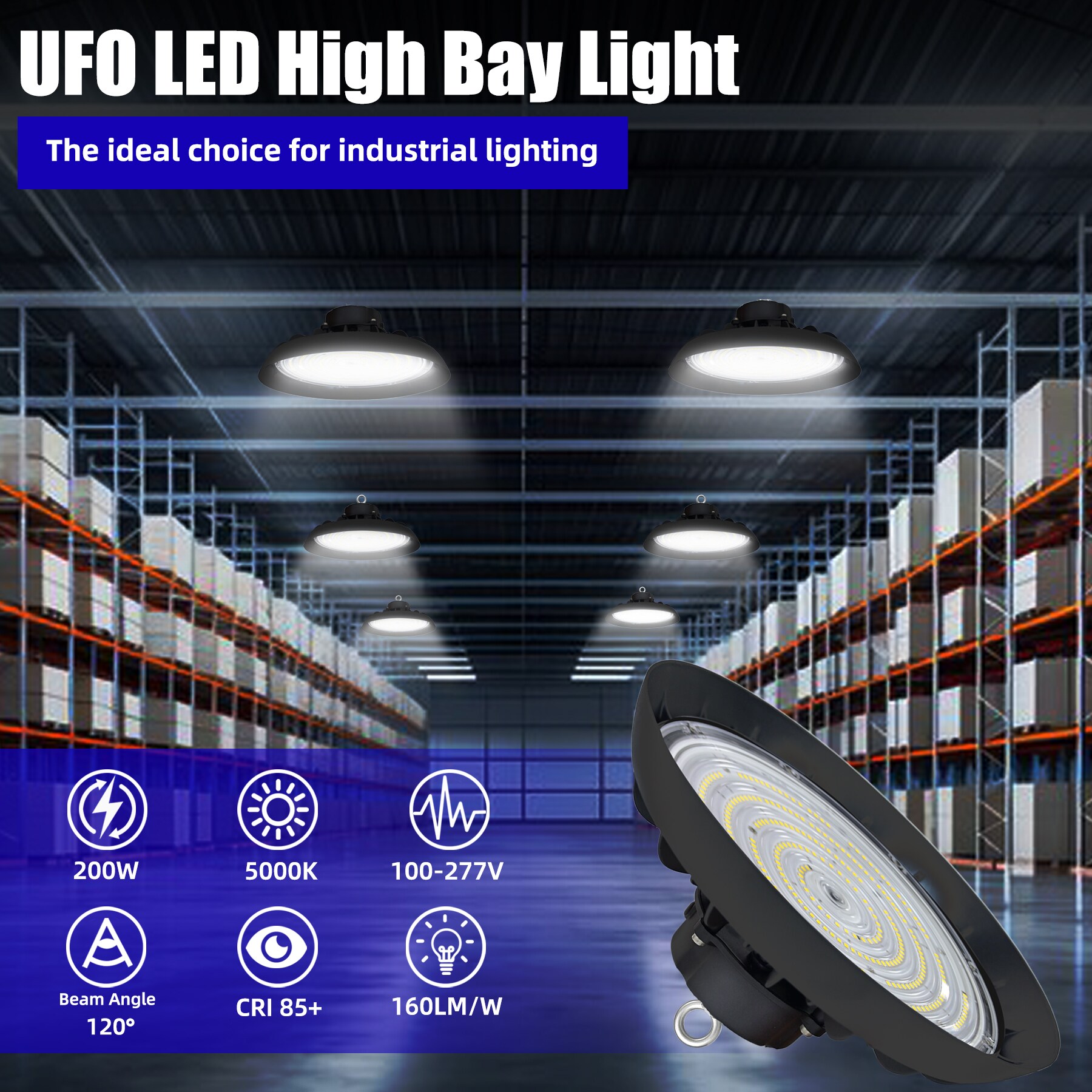 WYZM UFO200 High-Bay-Lights - View #2