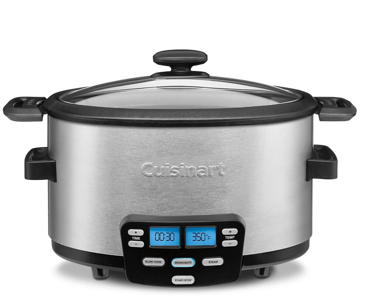 Cuisinart Cook Central 4-Quart Stainless Steel Oval Slow Cooker in