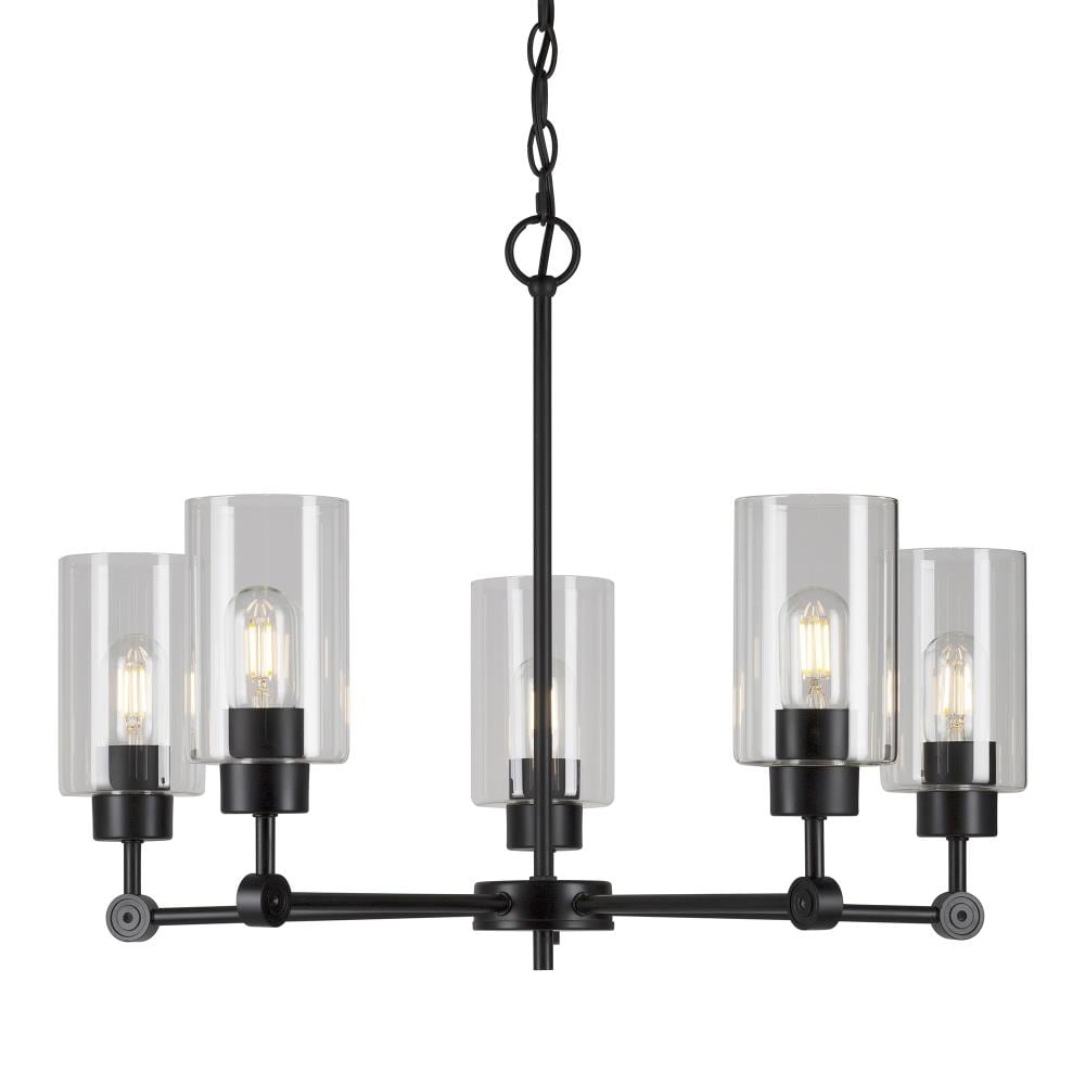 Forte Lighting 2614-05-04 Jayden 5 -Light Matte Black Transitional For Use in Bedrooms, Dining Rooms, Foyers, Kitchens, Living Rooms Chandelier