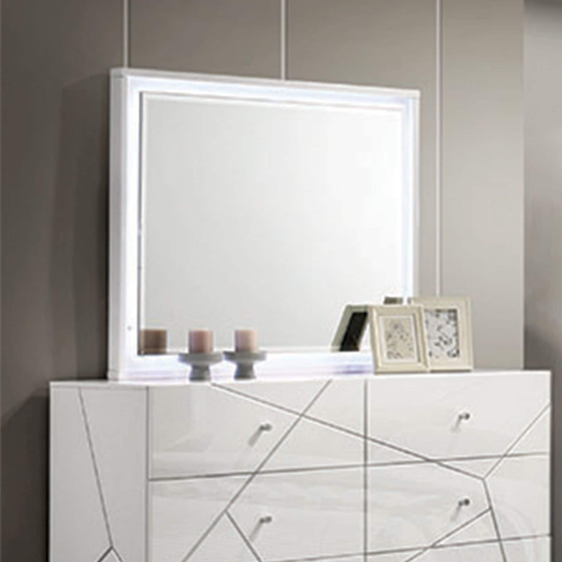 Blisstyle PREMIUM 46-in x 37-in Polished Rectangle Dimmable LED Lighted Fog Free Bathroom Vanity Mirror ( White )