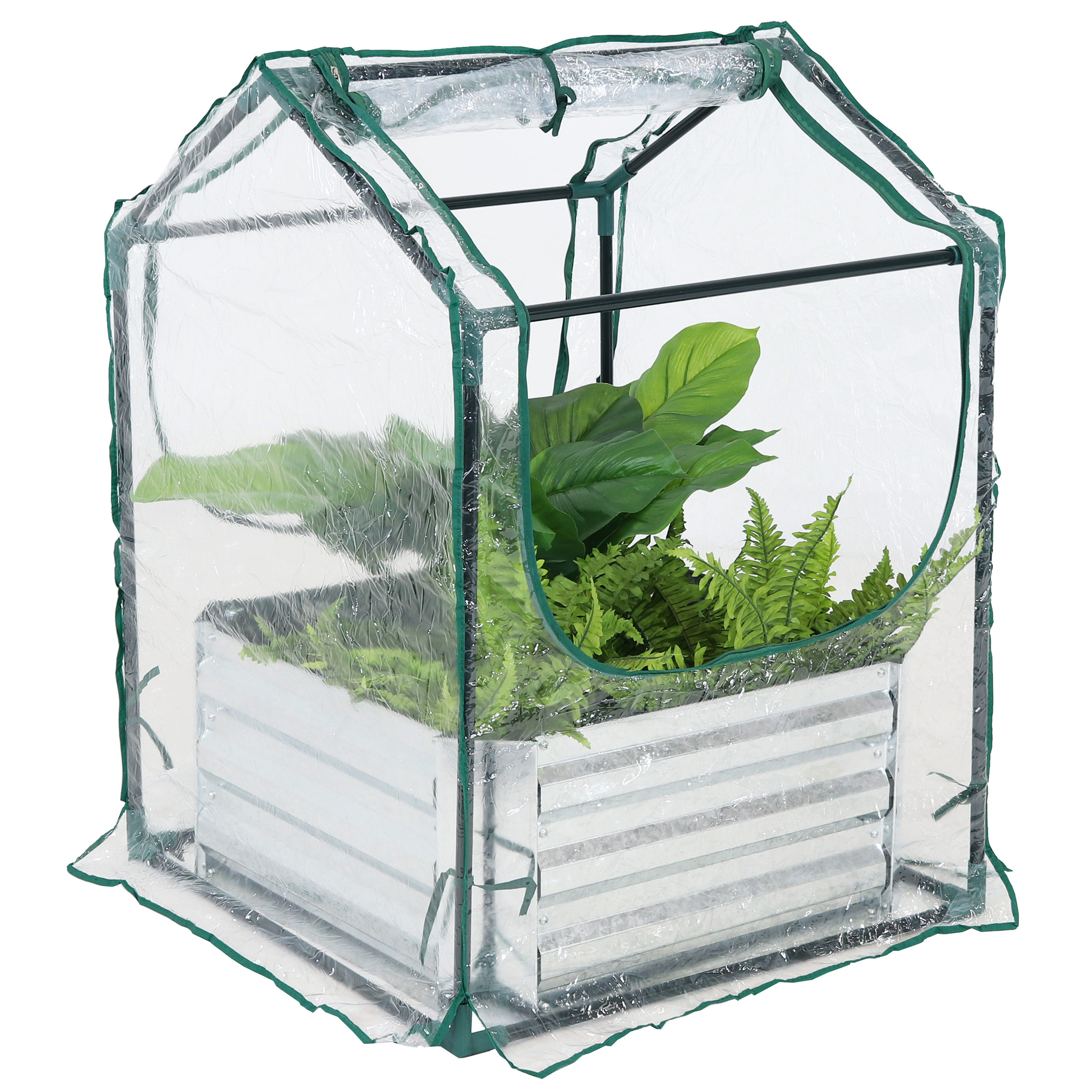Sunnydaze Decor HB-845 2.23-ft L x 2.23-ft W x 3.04-ft H Clear Greenhouse Kit