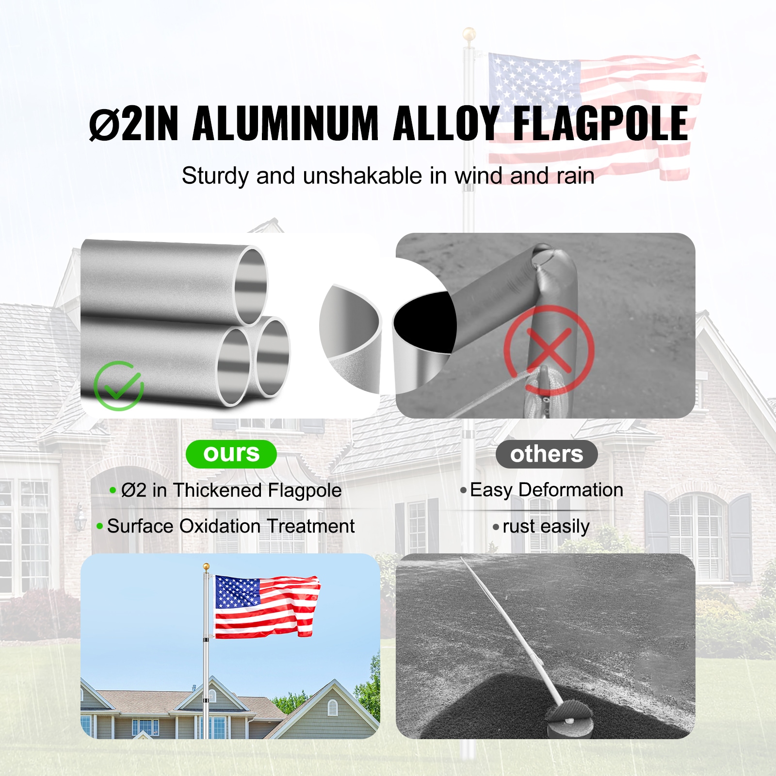 VEVOR SCQGTJSSSYS205115V0 Flag-Poles - View #2