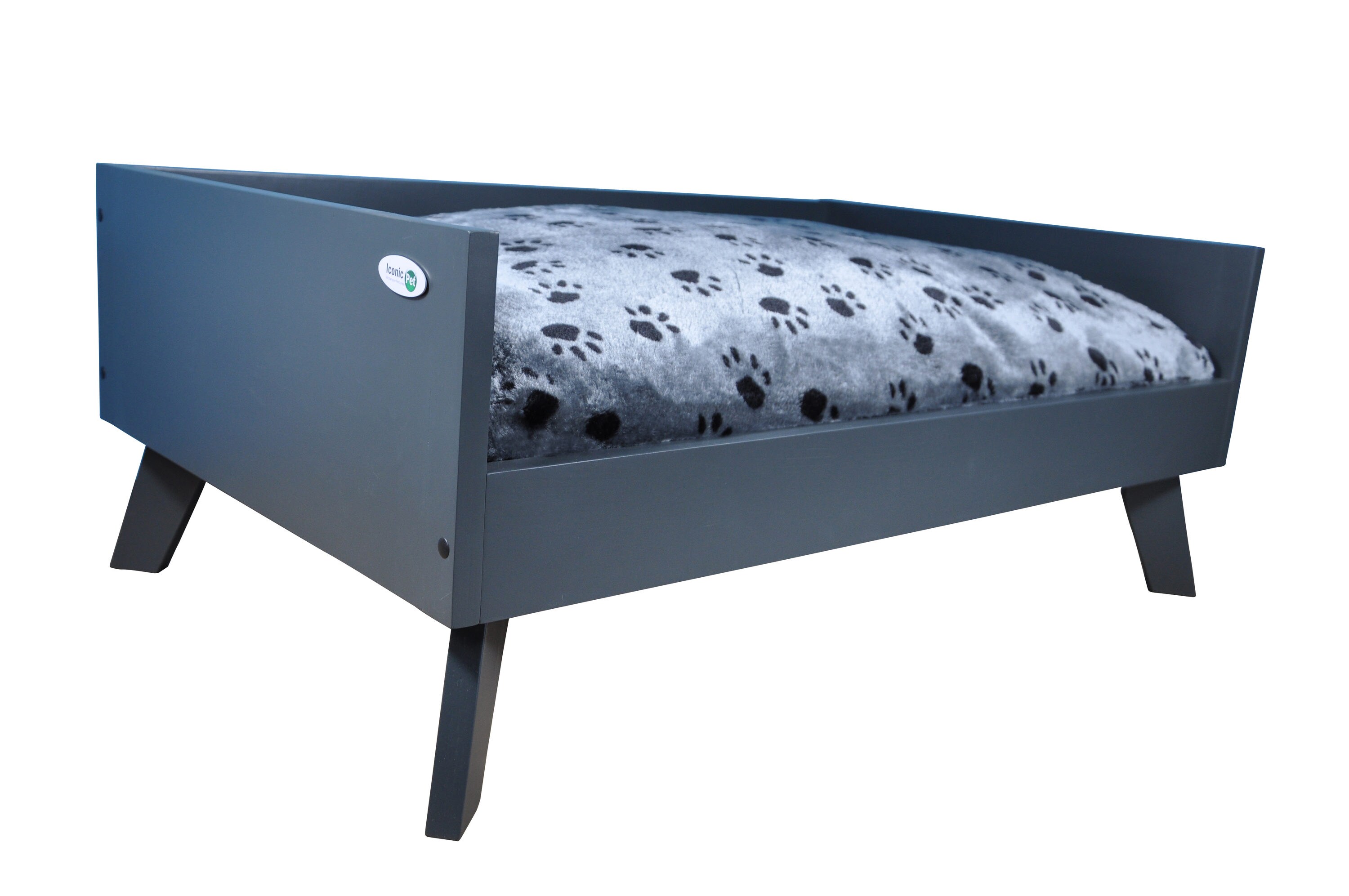Iconic Pet 52049 Rectangular Charcoal Gray Fleece Sofa Dog Bed ( Medium )