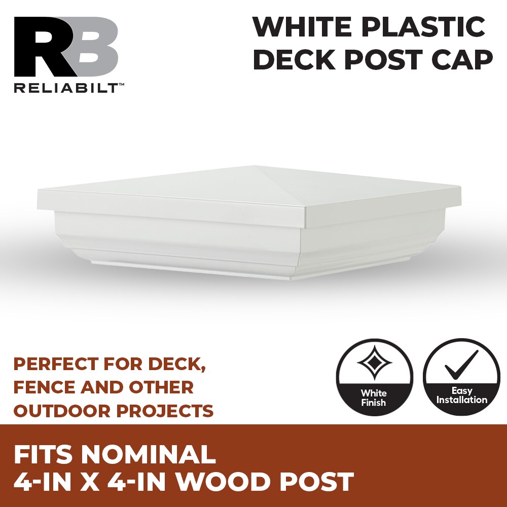 RELIABILT White Plastic Deck Post Cap
