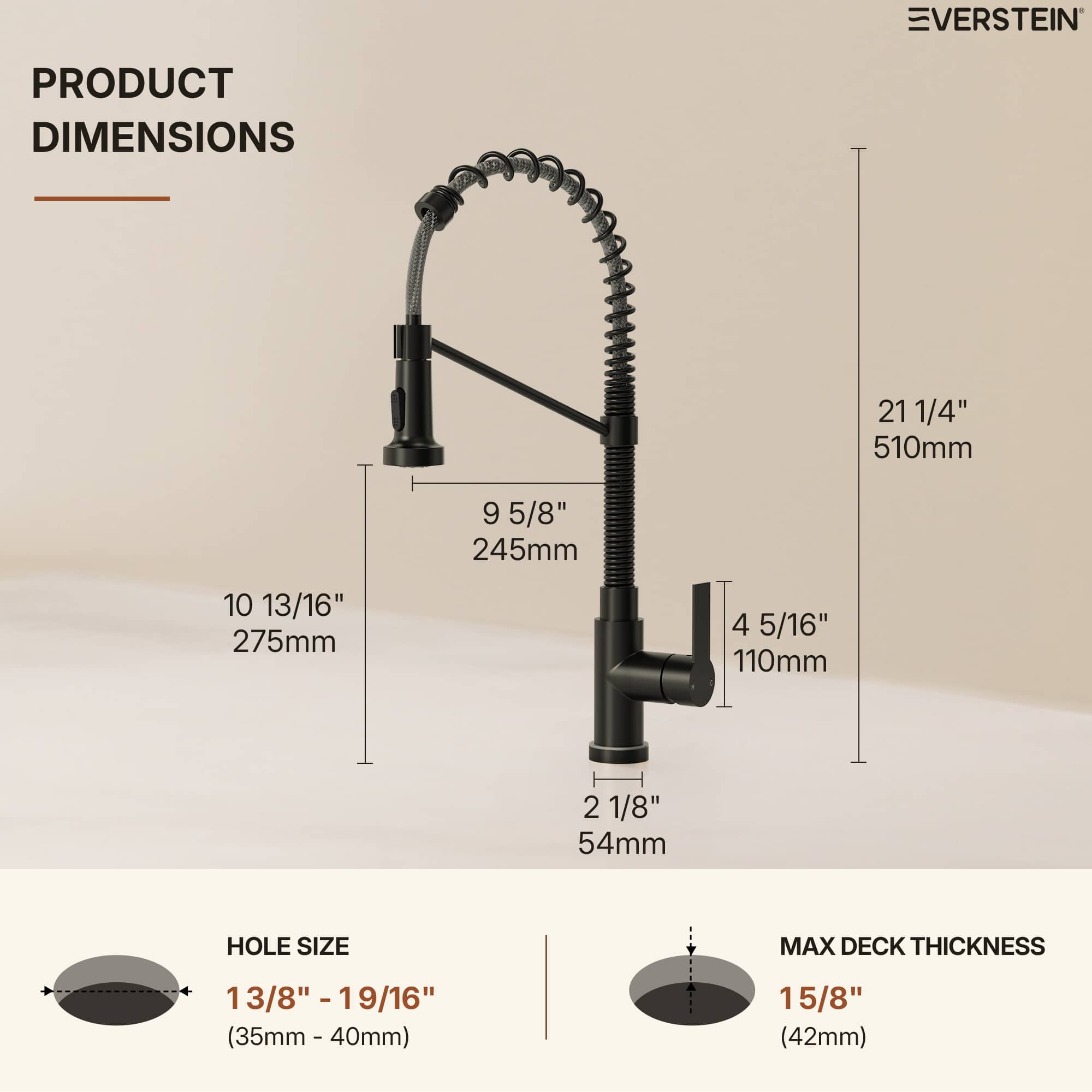 EVERSTEIN SFS-1091-BK Kitchen-Faucets - View #5
