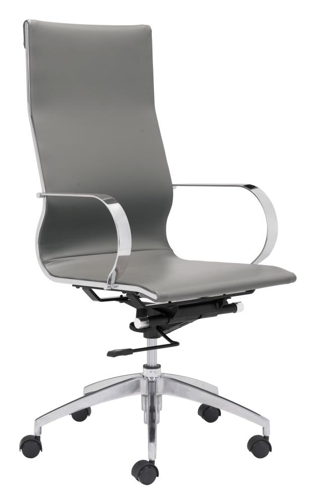 Glider Low Back Office Chair Gray - Zuo Modern 100835