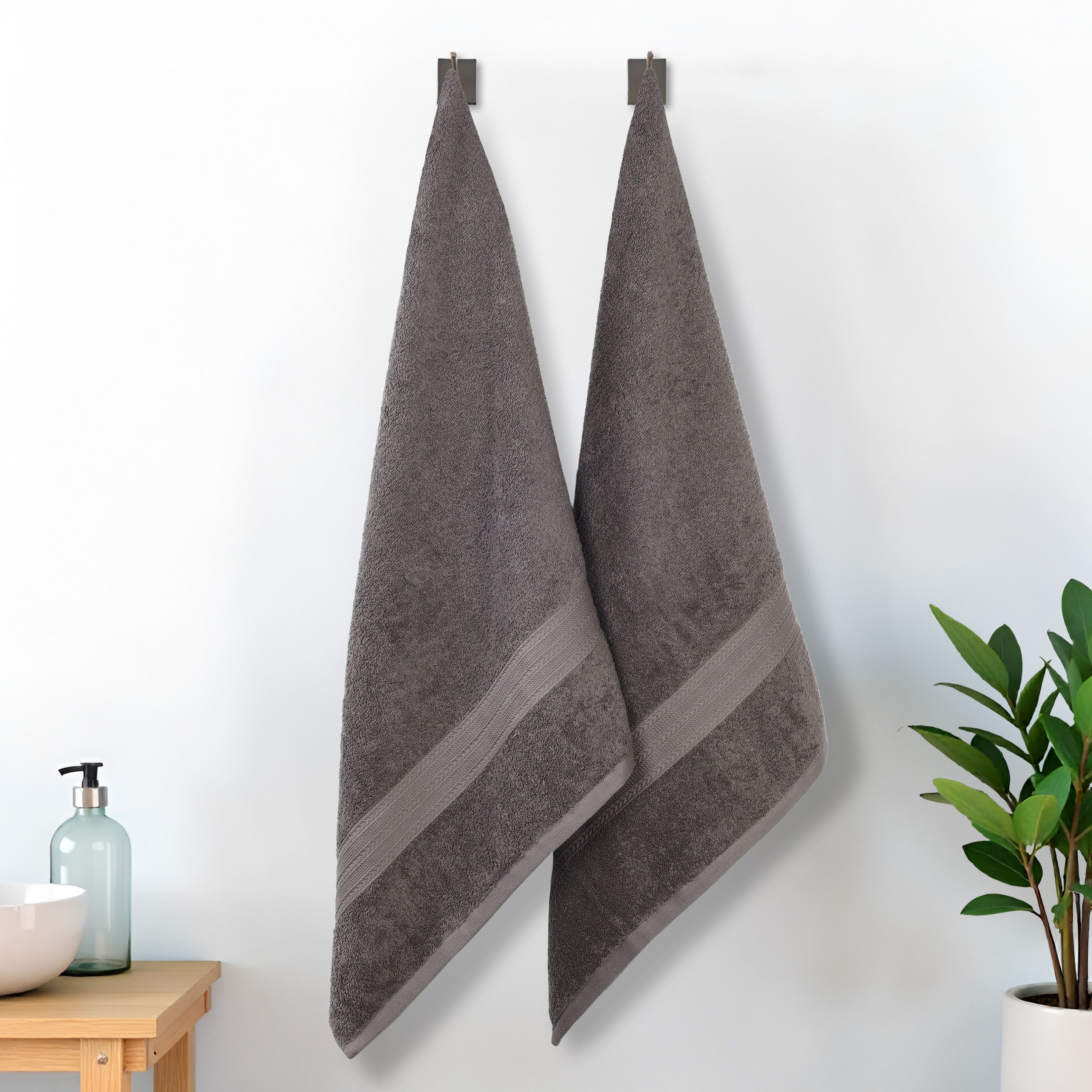 Superior 2 -Piece Graphite Cotton Quick Dry Bath sheet